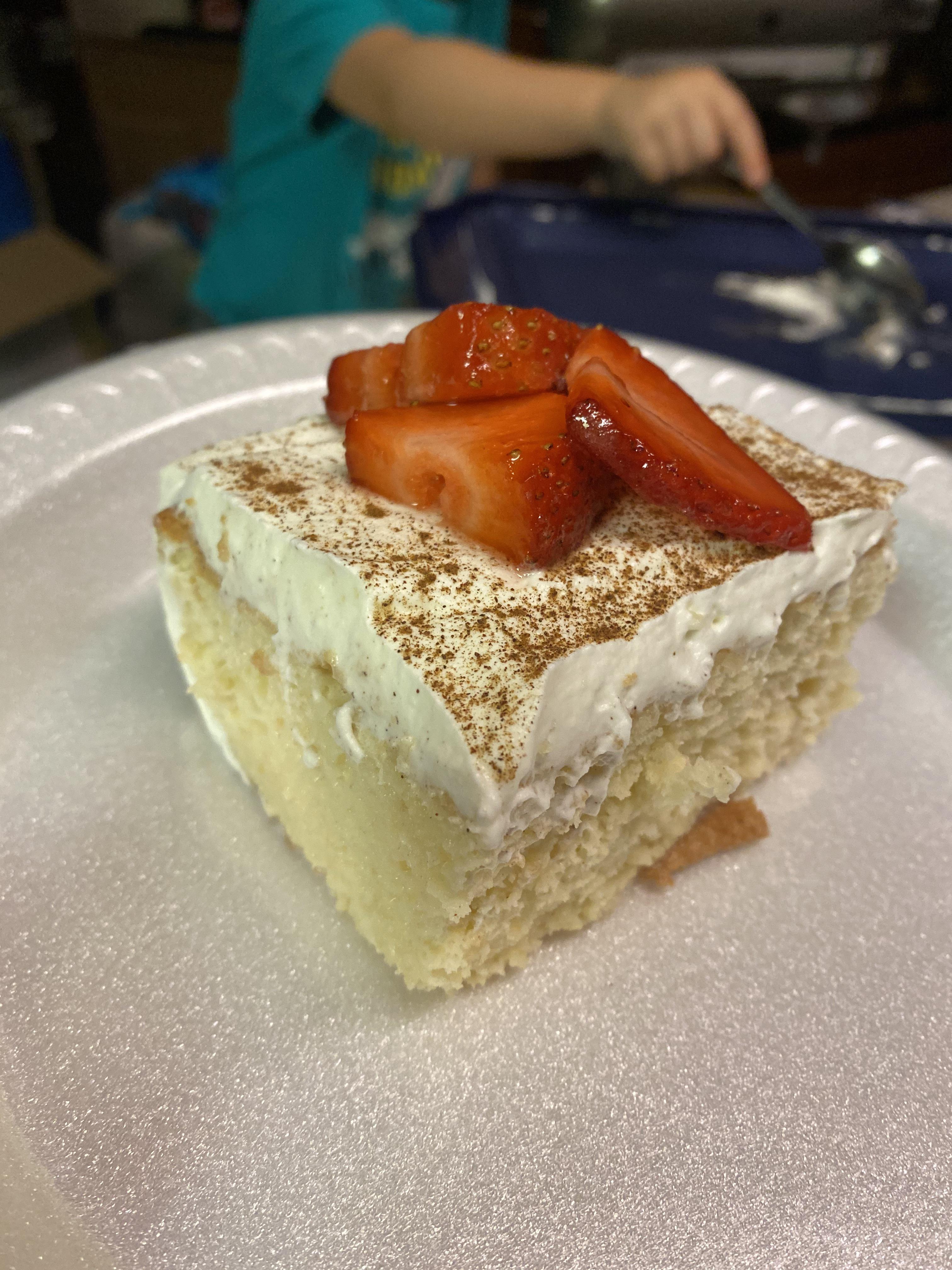 I tried Joshua’s Tres Leches Recipe, minus the dolce de leche r