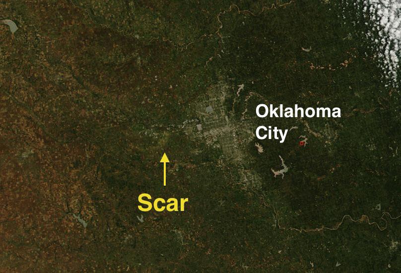 El Reno, OK 2013 2.6 mile wide tornado caused enough damage to be seen