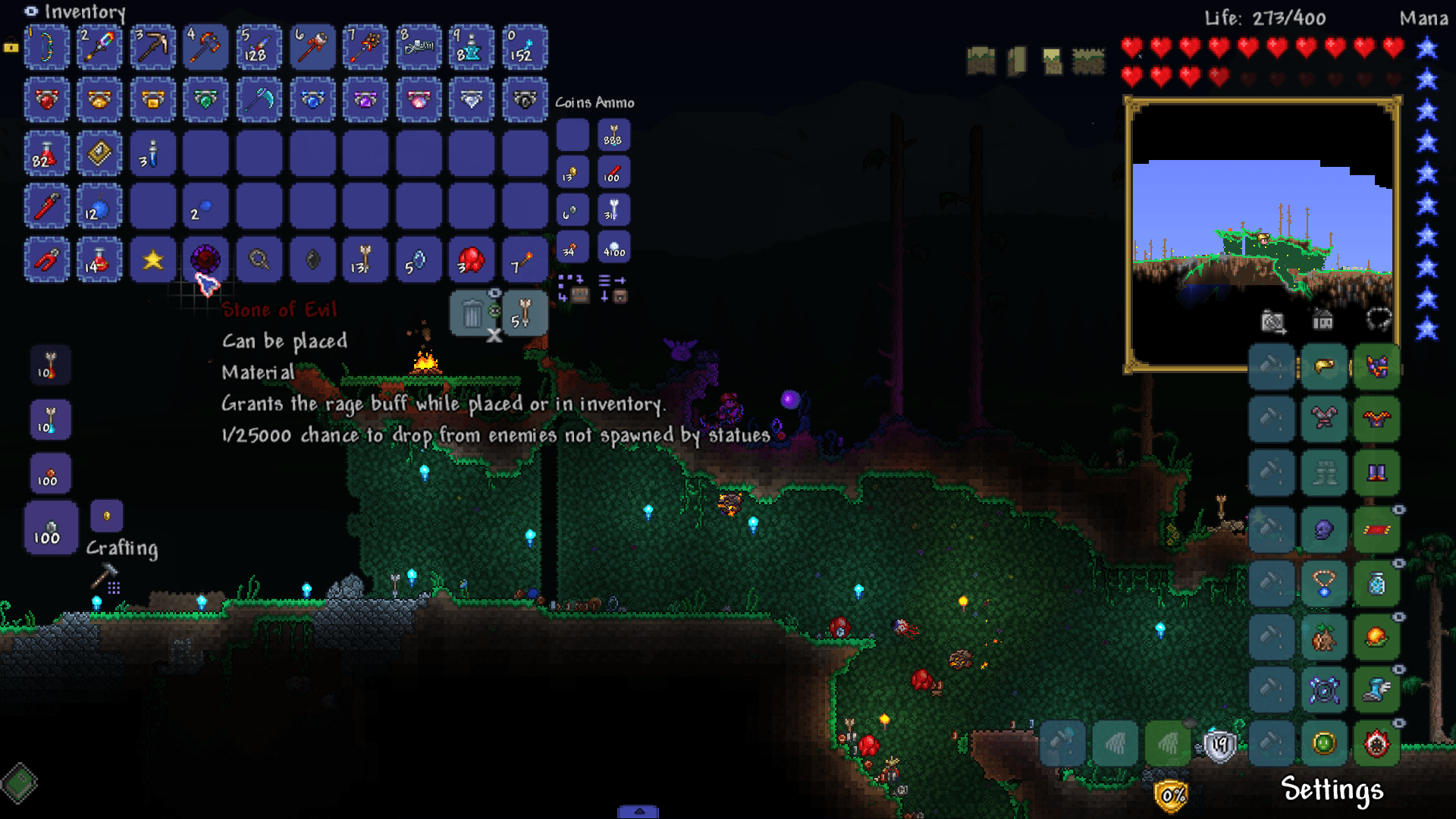 not even in hard mode yet Terraria