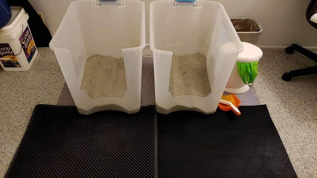 I stopped buying litter boxes and make my own. Tried everything on the
