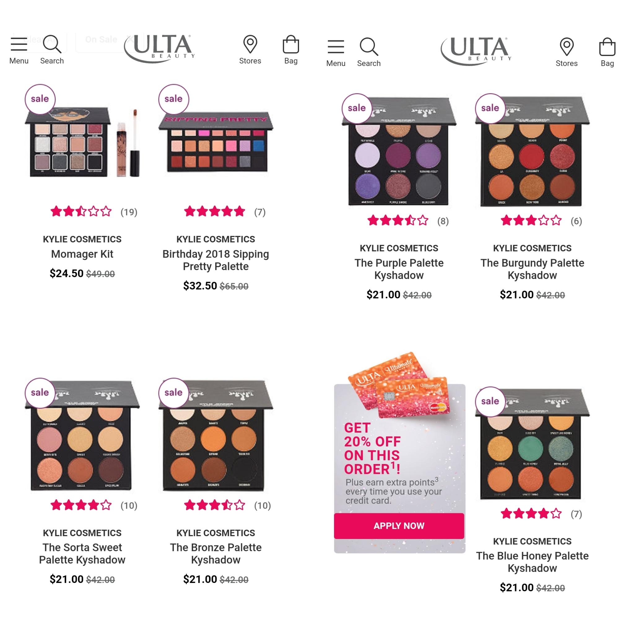 Ulta Kylie Cosmetics eyeshadow palettes 50 off r/MUAontheCheap