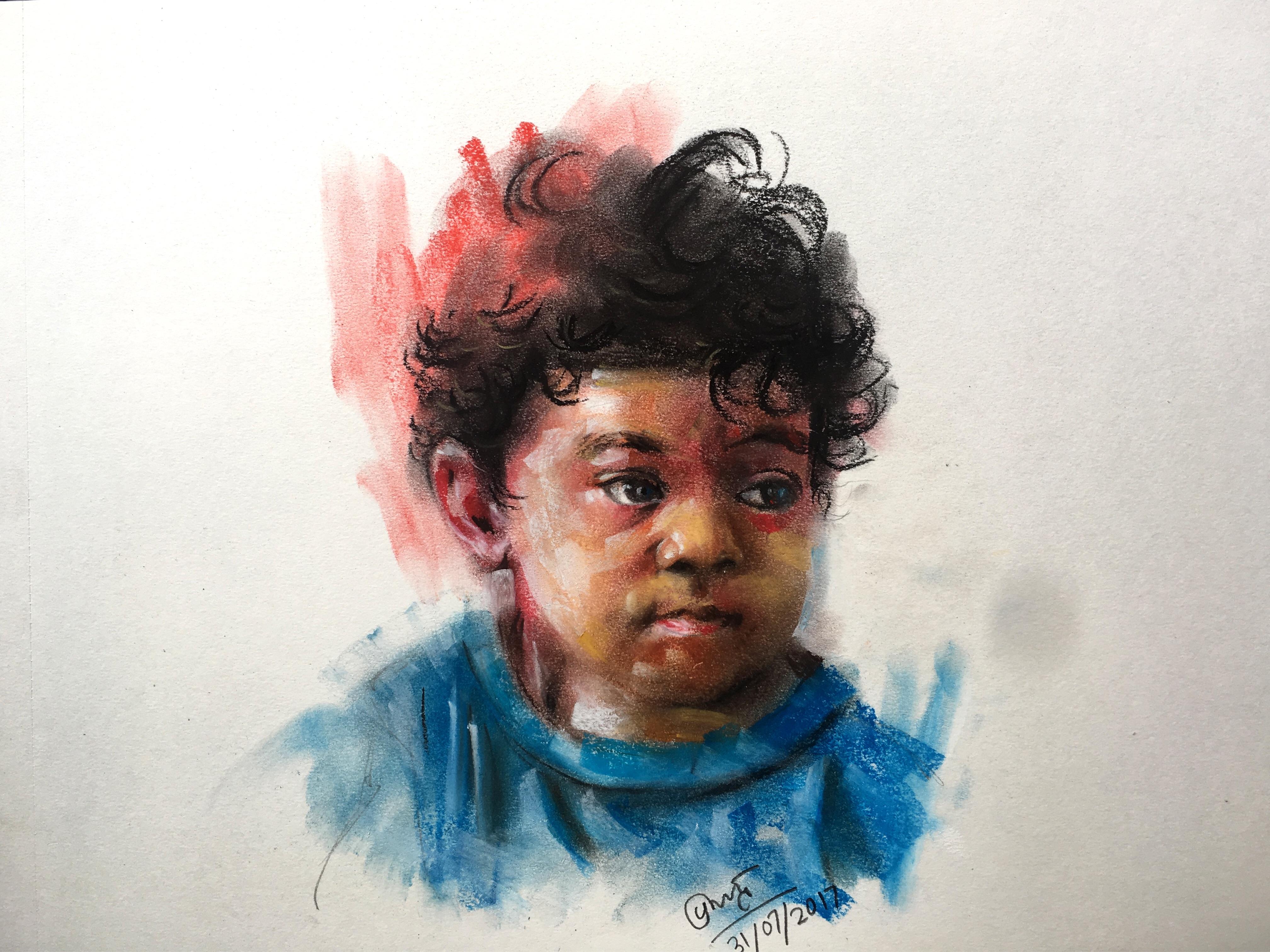 My dry pastel drawing of my son. pics