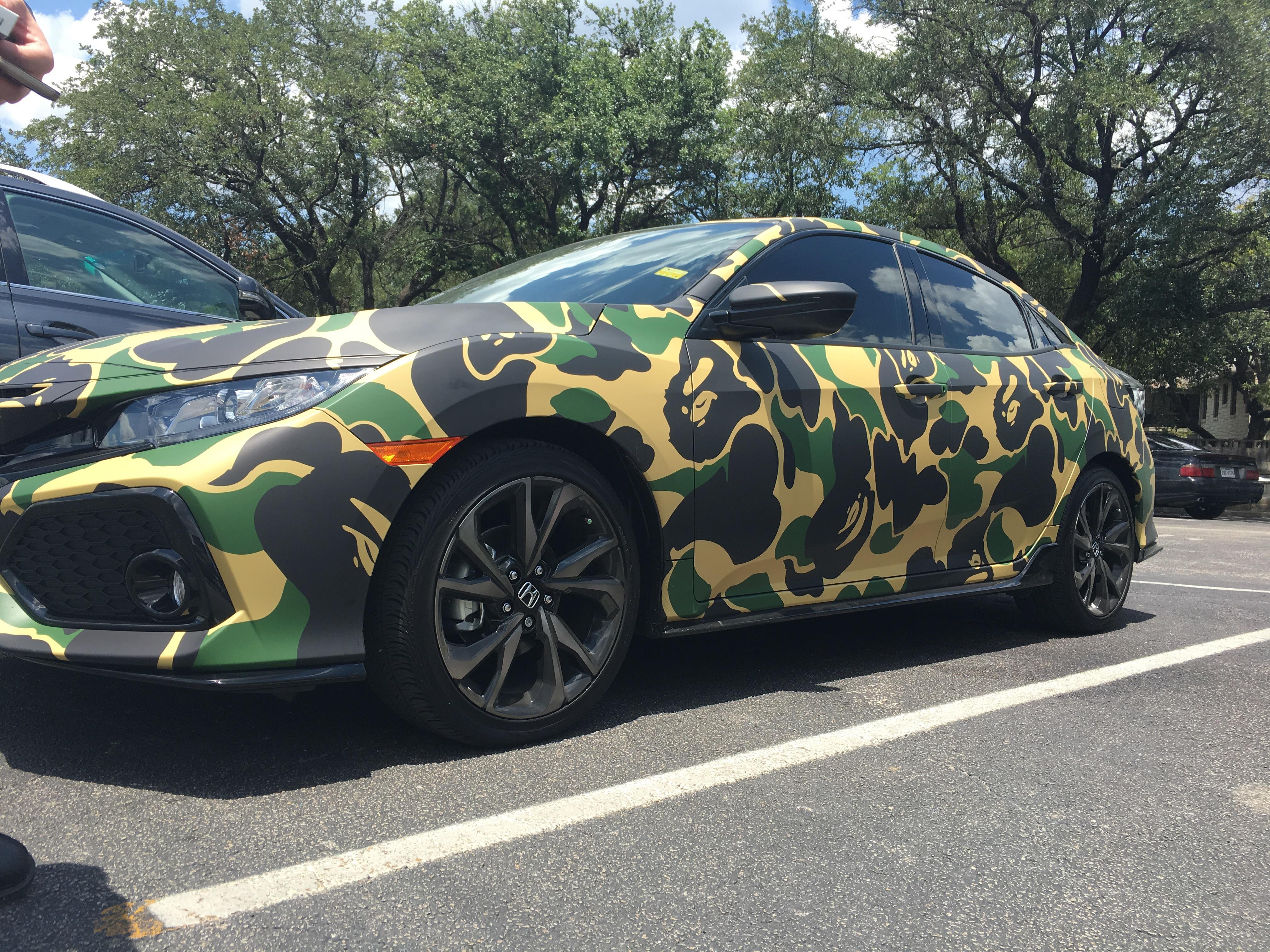 Camo Bape wrapped honda ATBGE
