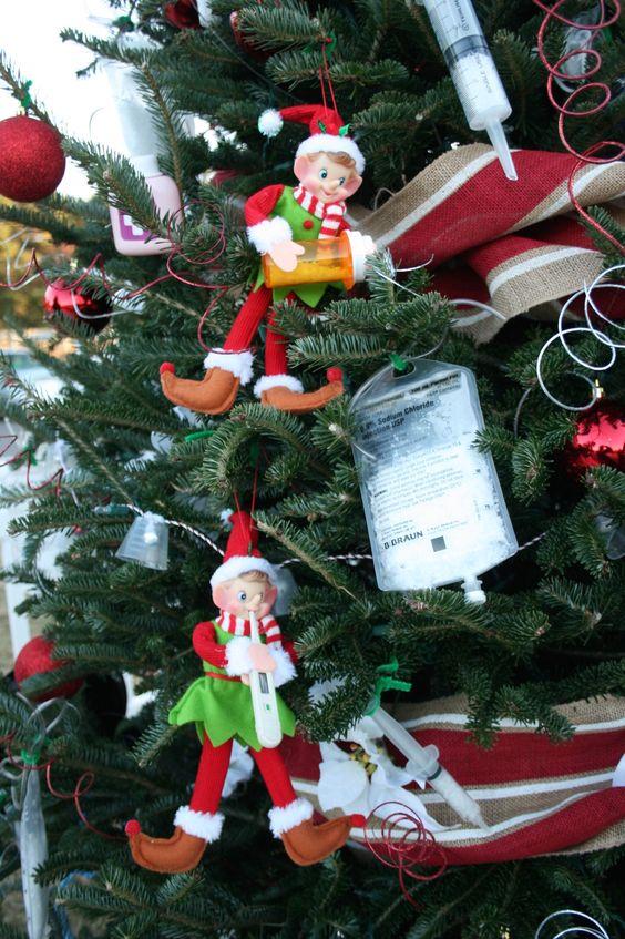 Nurse Christmas Tree use medical supplies to decorate the tree r/nursing