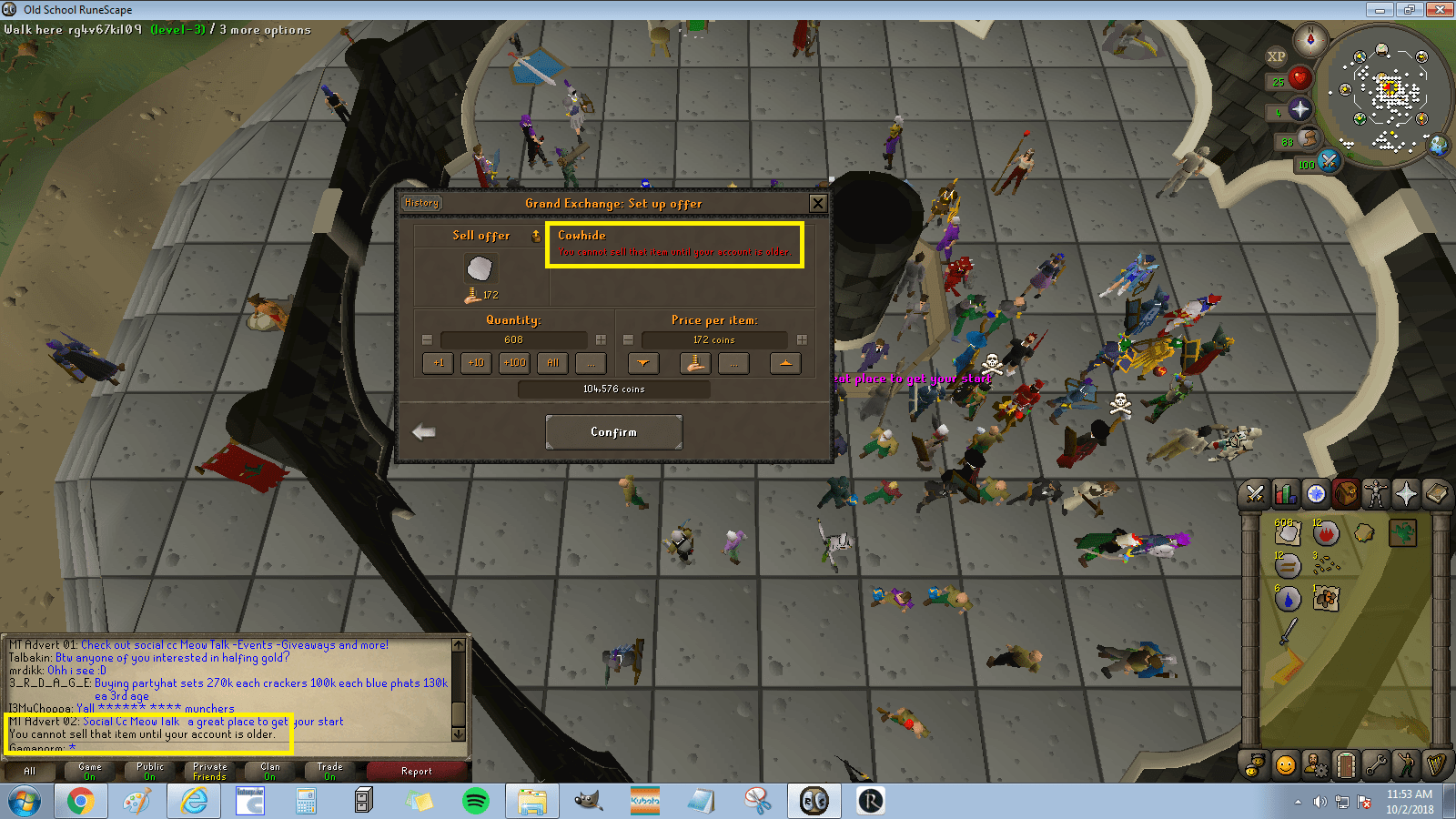 Why can't I sell cowhides? Account is probably around a month old. r