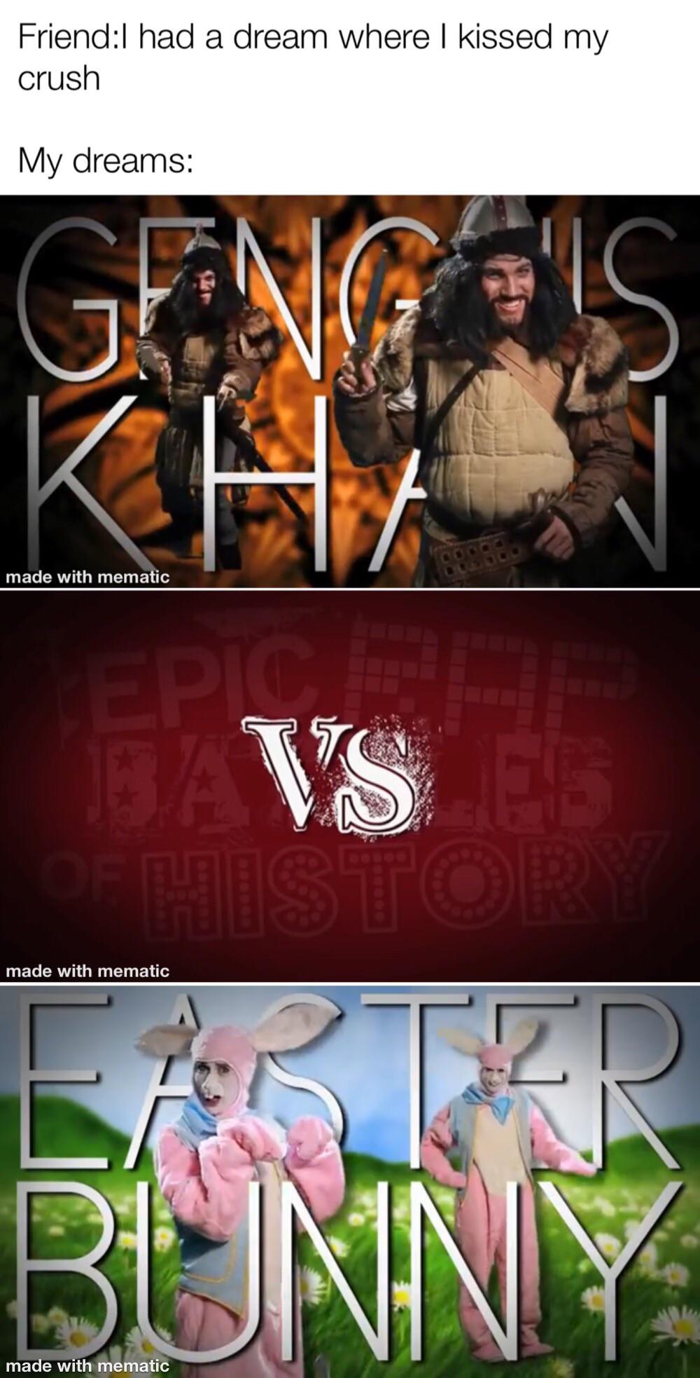Making a meme from every Erb Genghis khan vs the Easter bunny r/memes