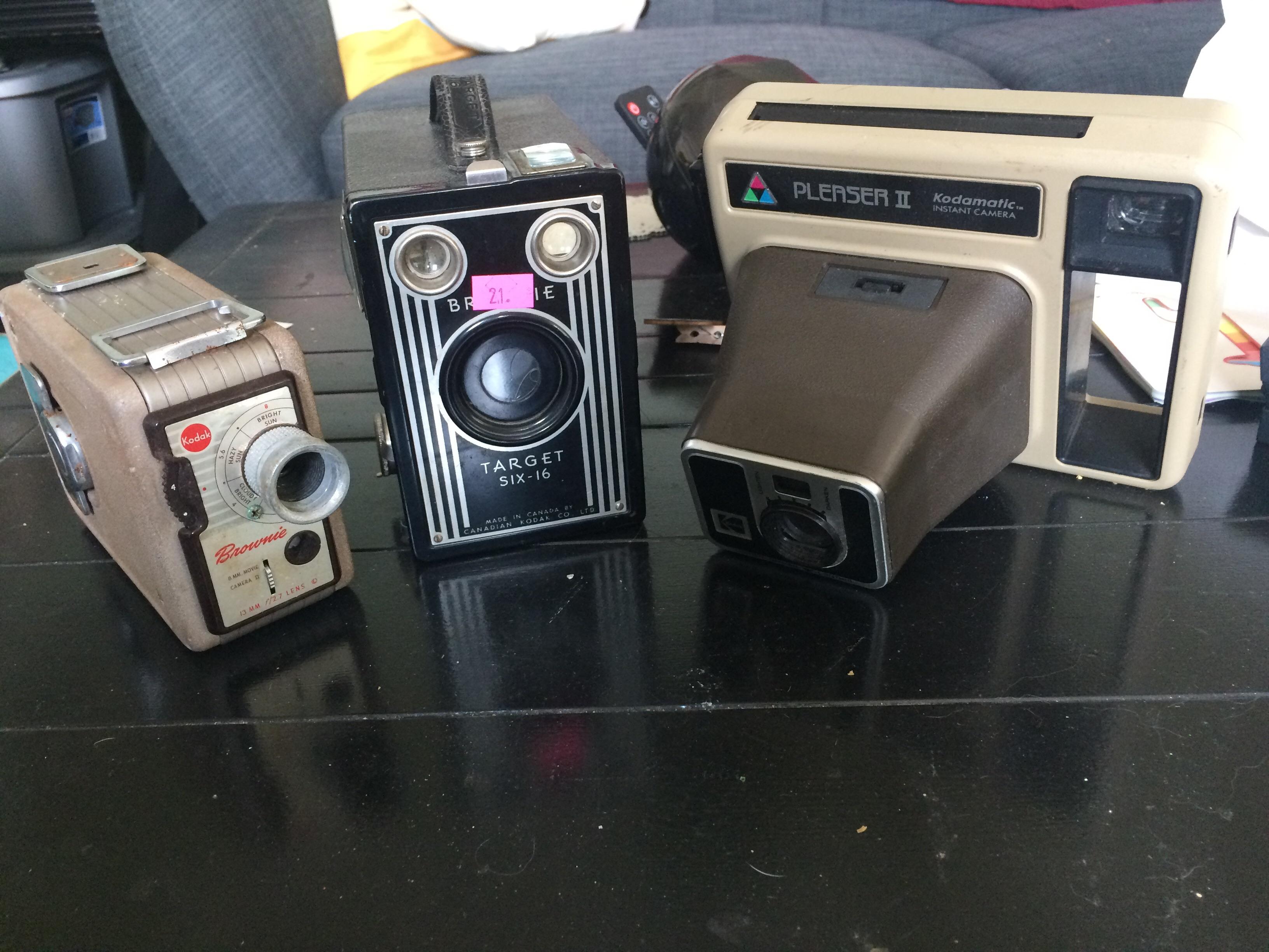 I collect cameras. I got these at a Salvation Army silent auction for