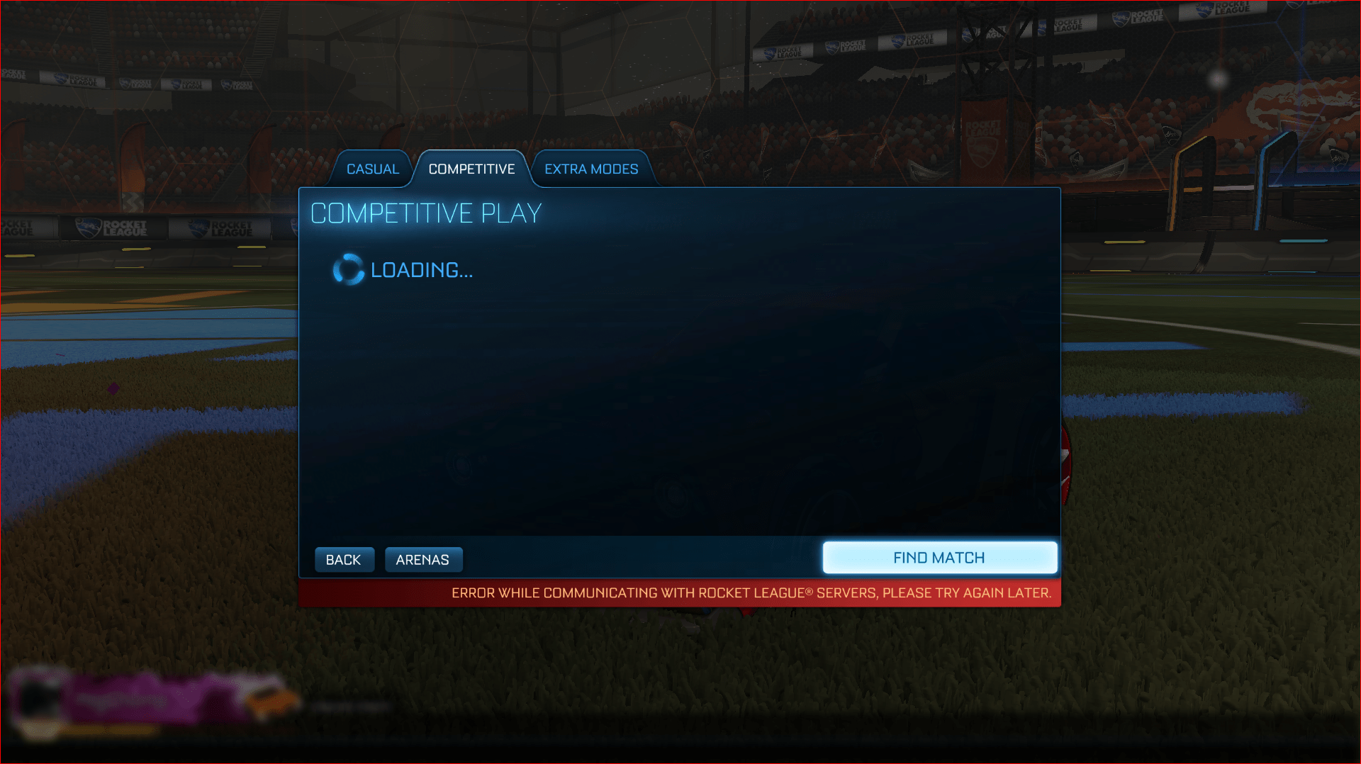 "Error while connecting to rocket league servers please try again later