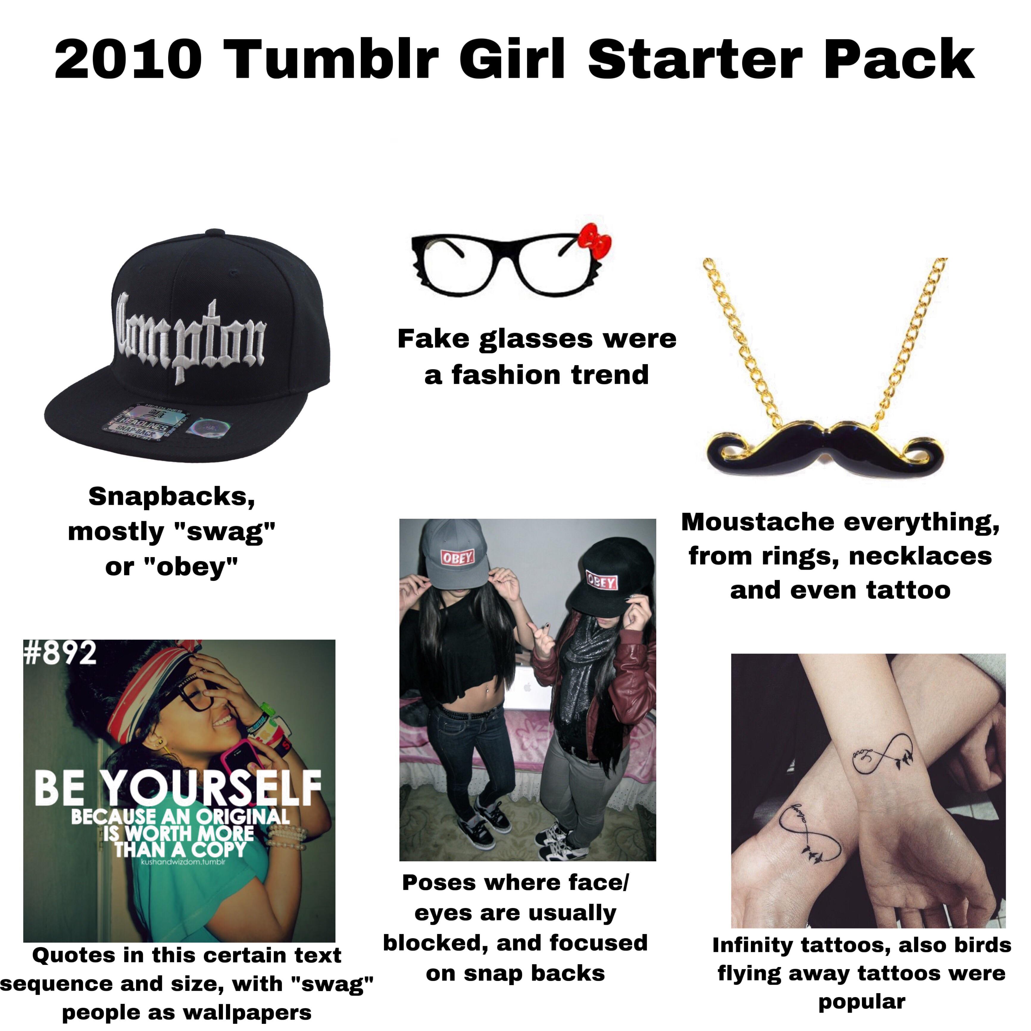 2010 Tumblr Girl starter pack (OC) r/starterpacks