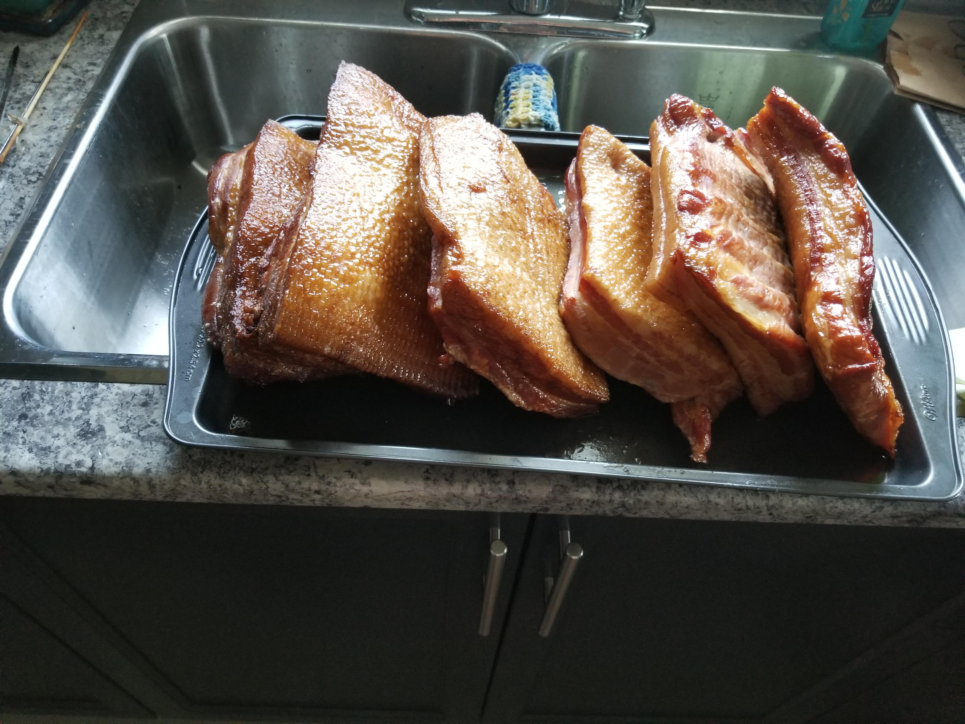 The first half of bacon we smoked that day. r/Bacon