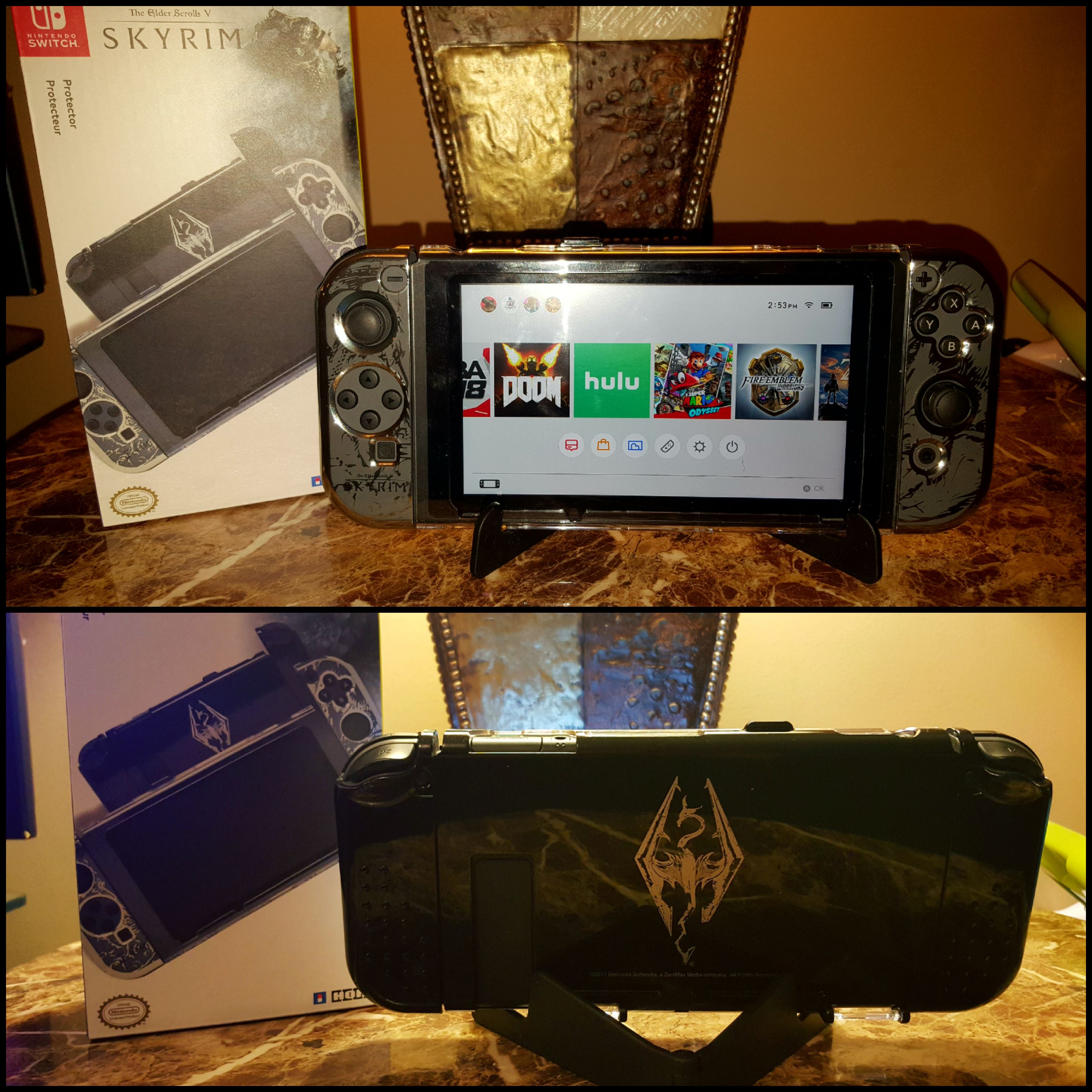 I got the Gamestop exclusive Skyrim case for the Switch today (plastic