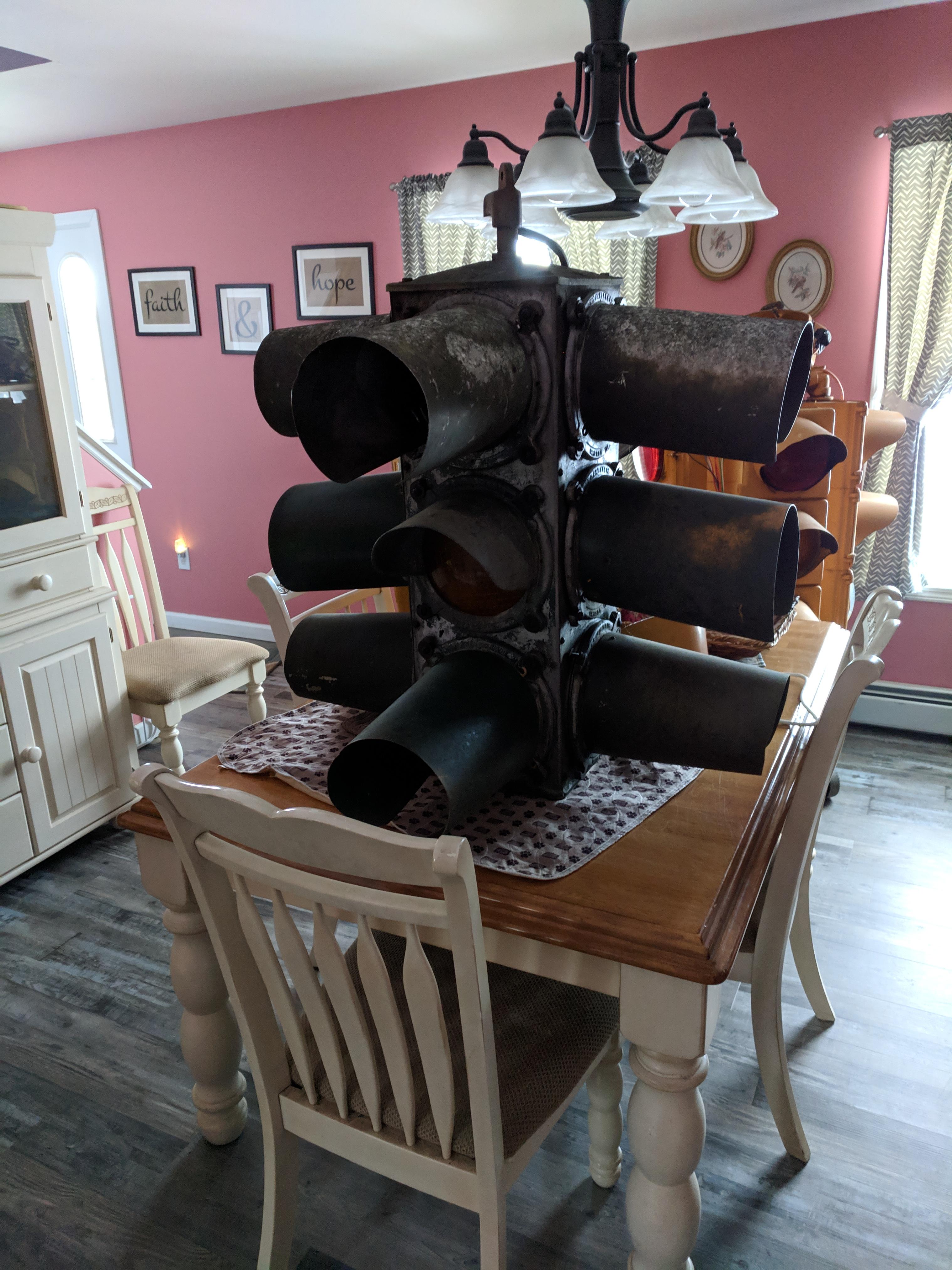 It's finally back home in NY. My early 1930's Darley Traffic Light from