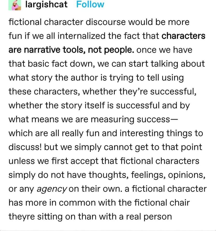 Characters are plot devices. r/writers