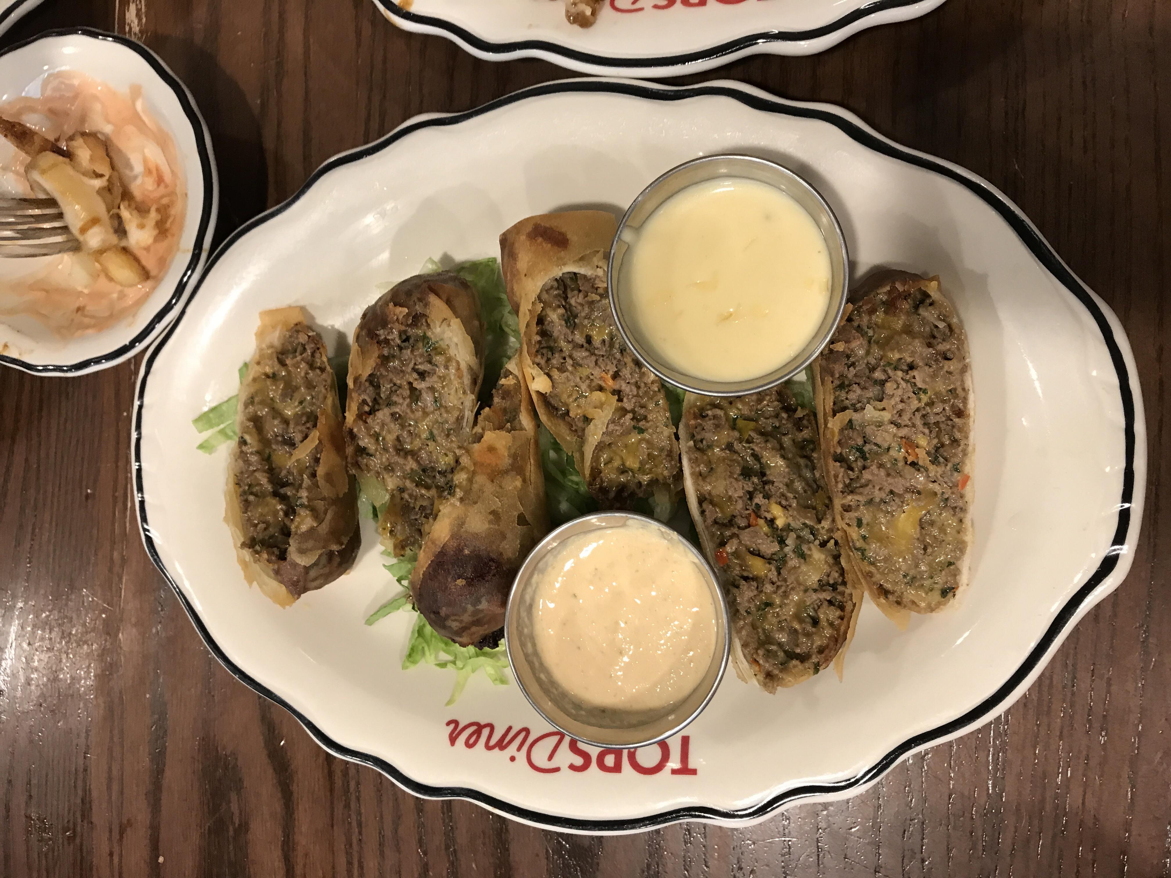 [I ate] Philly cheese egg rolls food