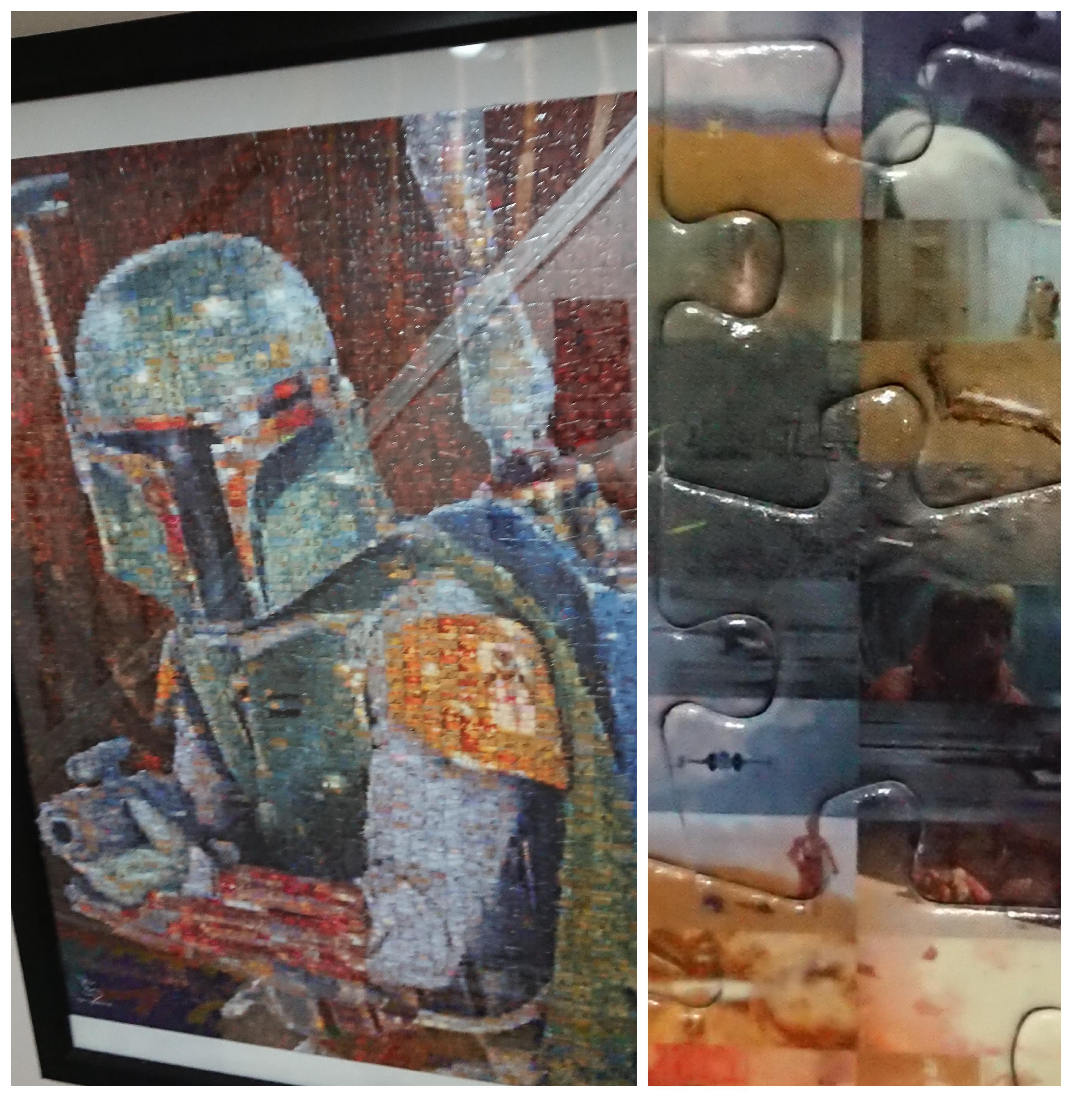 This Star Wars Boba Fett puzzle my Mom completed & framed for me
