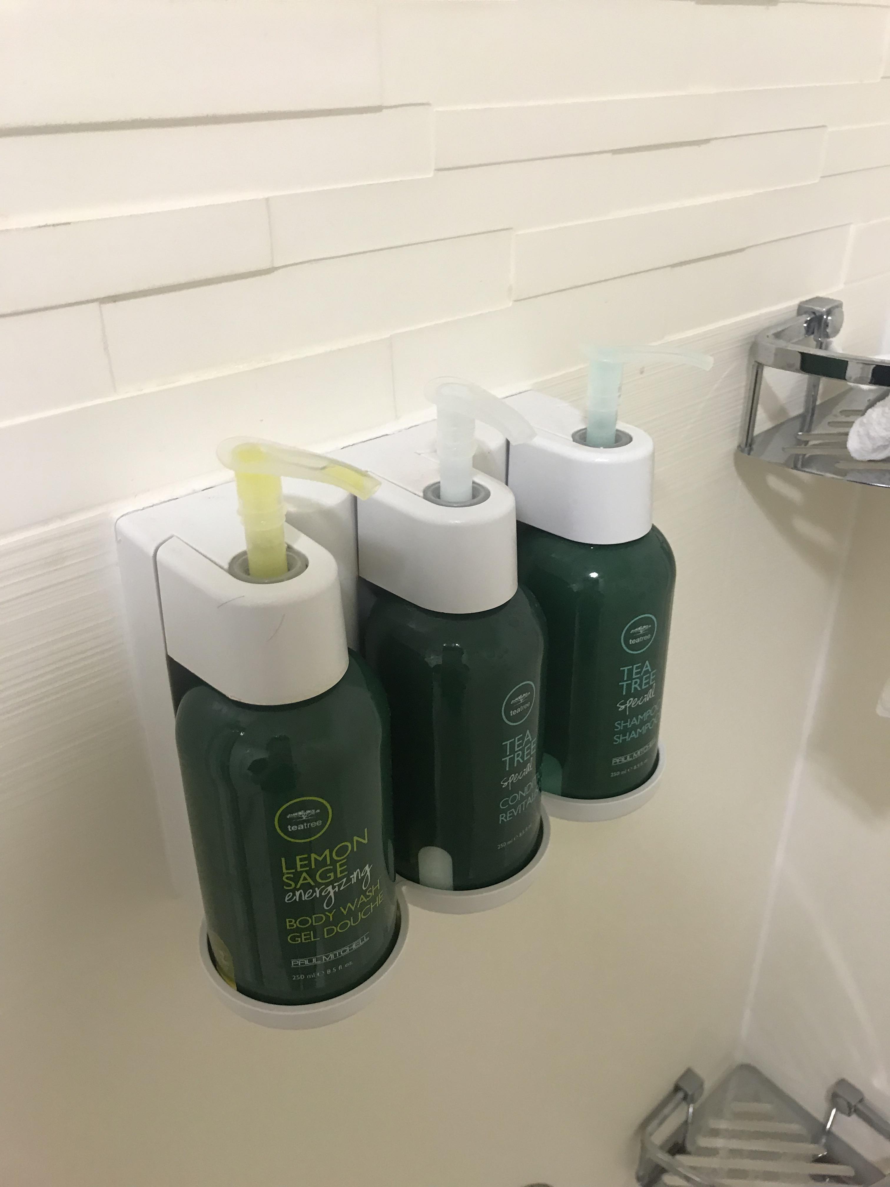 These antitheft shampoo bottles at the hotel I was staying at last