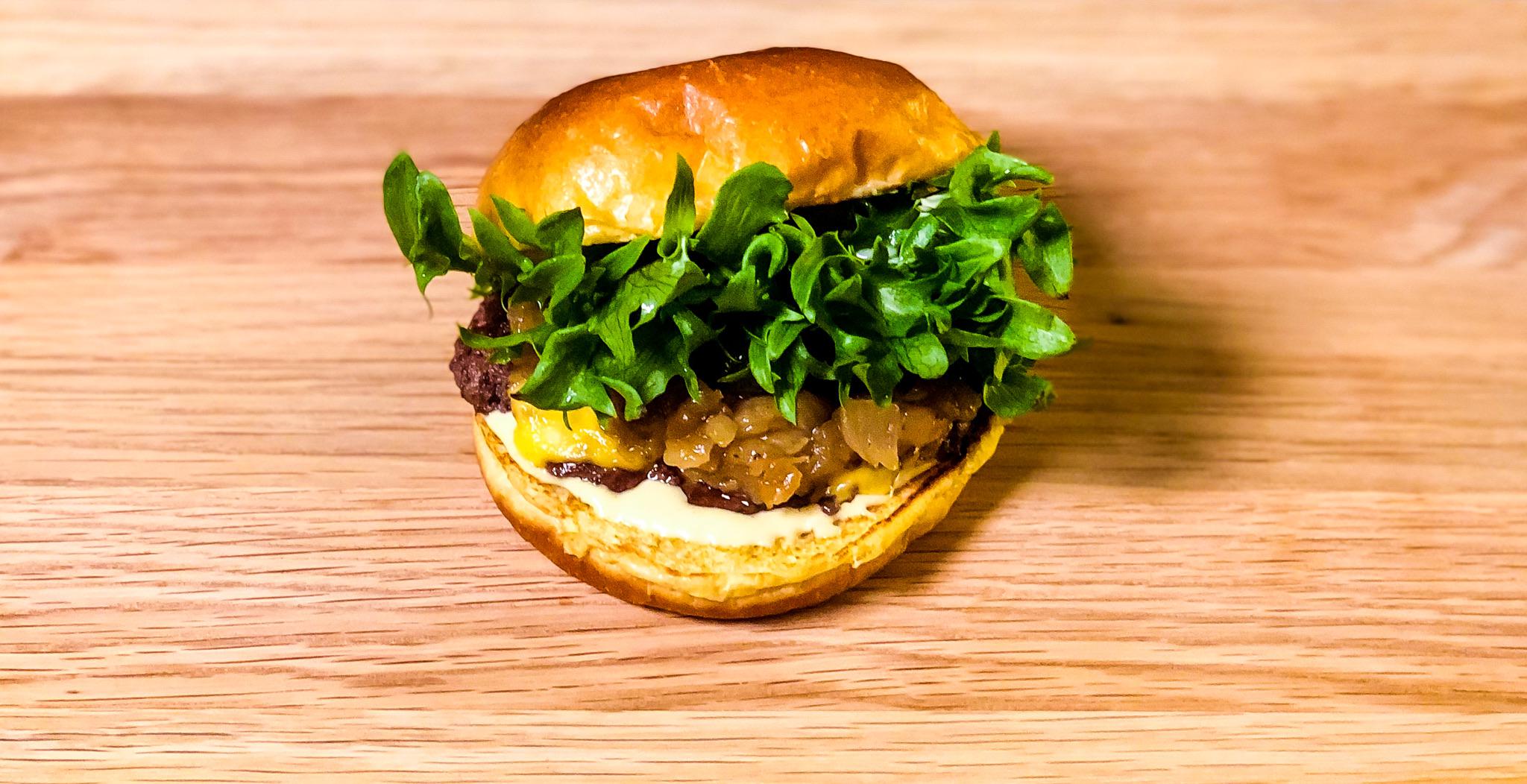 I made a caramelized onion cheese burger! The sweetness from the onions pairs perfectly with the
