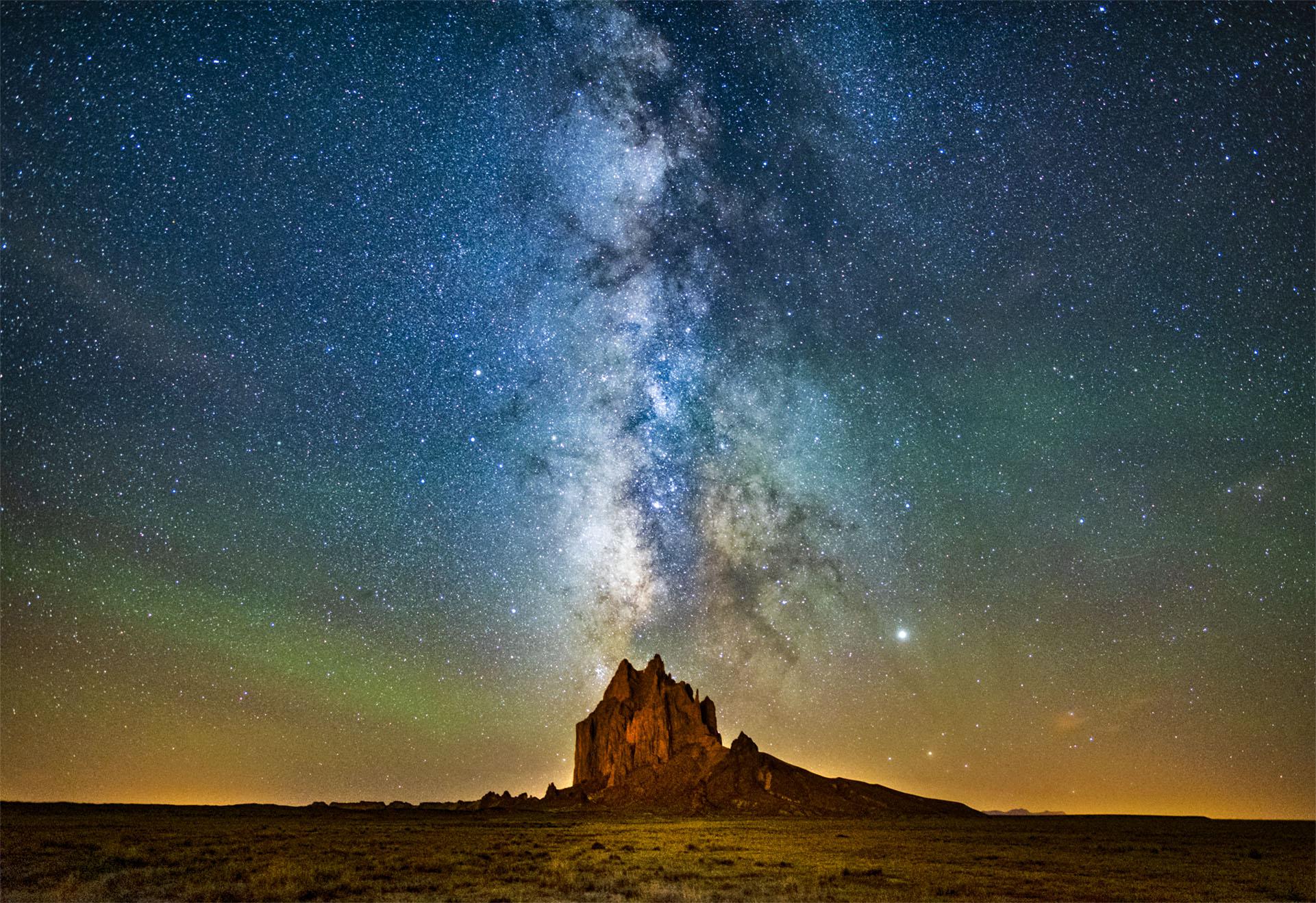 The Lights of Shiprock in New Mexico [1921x1319] Nature/Landscape