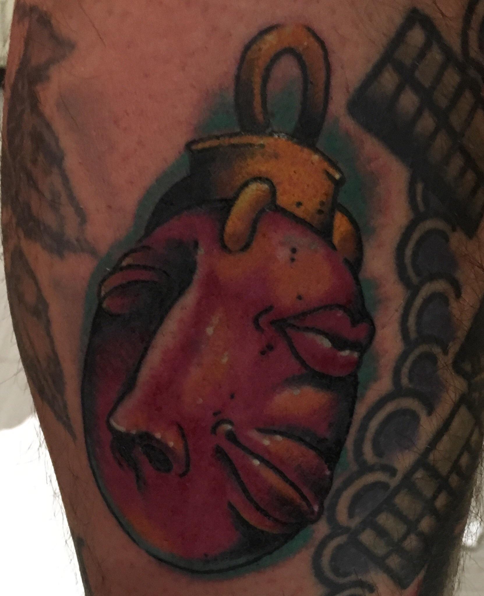 Crimson Behelit done by Frank Dorsey (f.dorseytattoo) at a guest spot