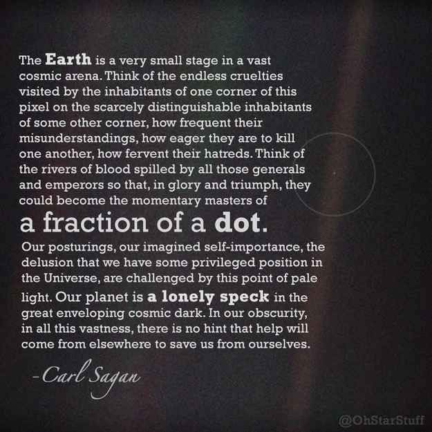 Carl Sagan's Pale Blue Dot Speech. Quite Relevant Today. r