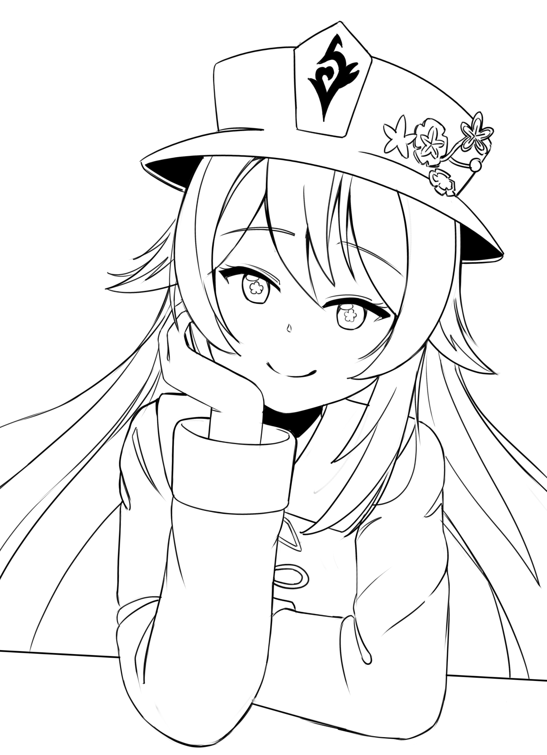 Drawing of Hu Tao r/Genshin_Impact