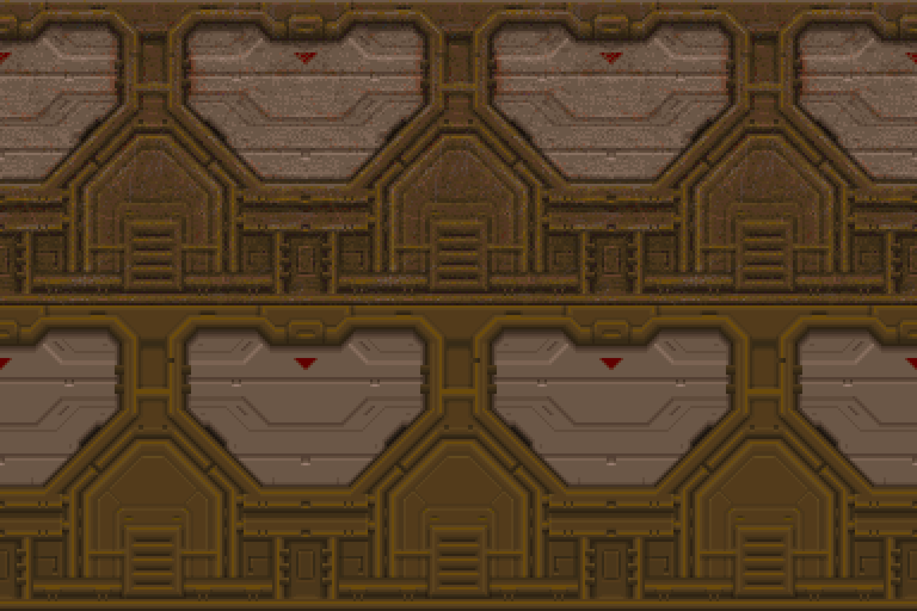 Wall panel texture for Quake 1 (128x128, Quake 1 palette), drawn in Pro Motion Ng r/PixelArt