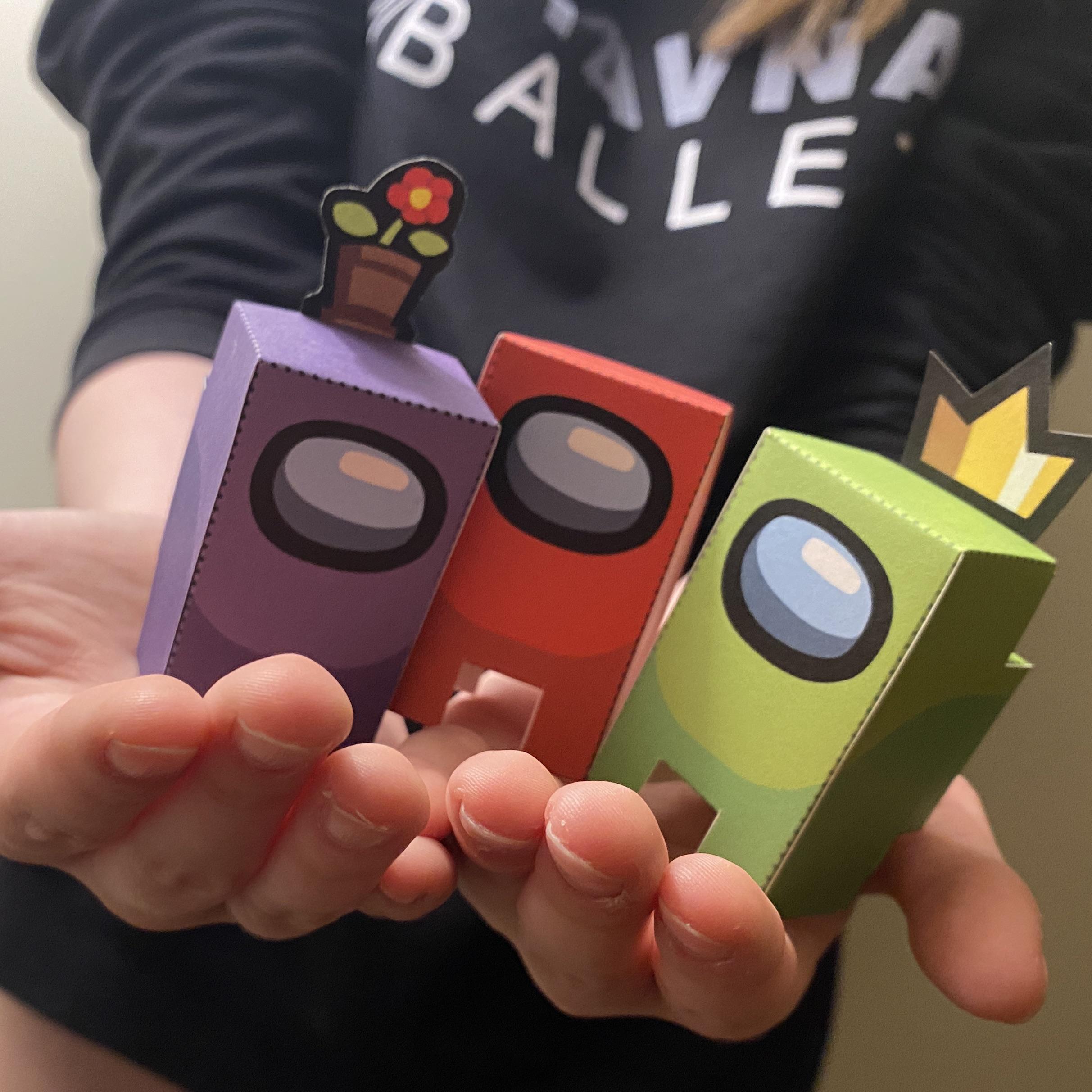 Here are my Among Us papertoys by Kooky Craftables. What do you think