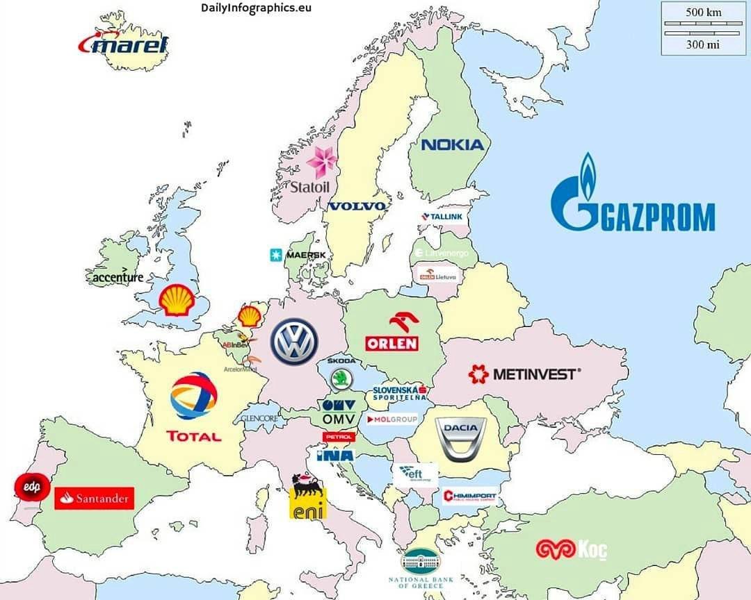 The largest companies in each country of Europe r/MapPorn