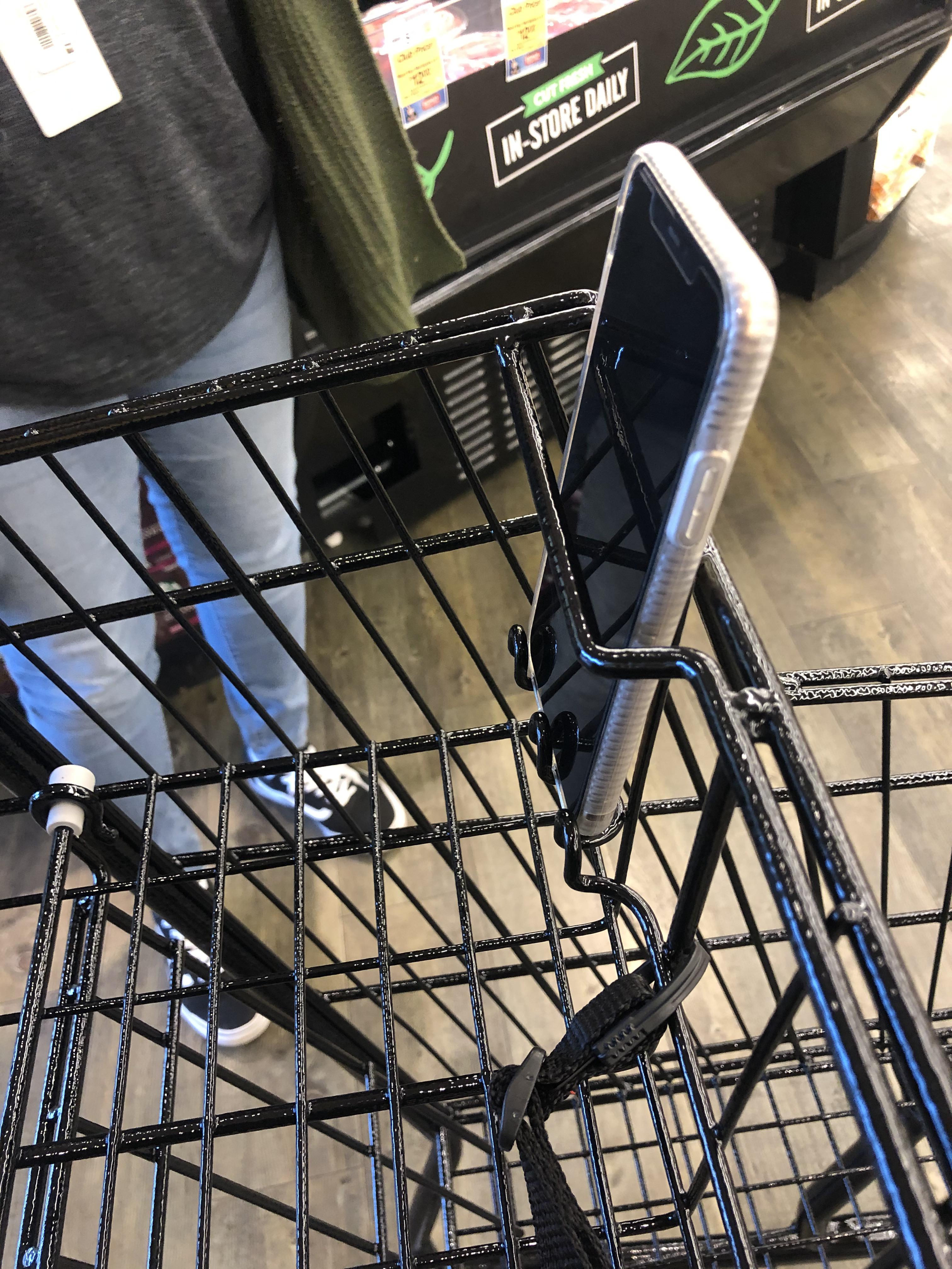 Grocery store by my apartment got new carts with cell phone holders. I