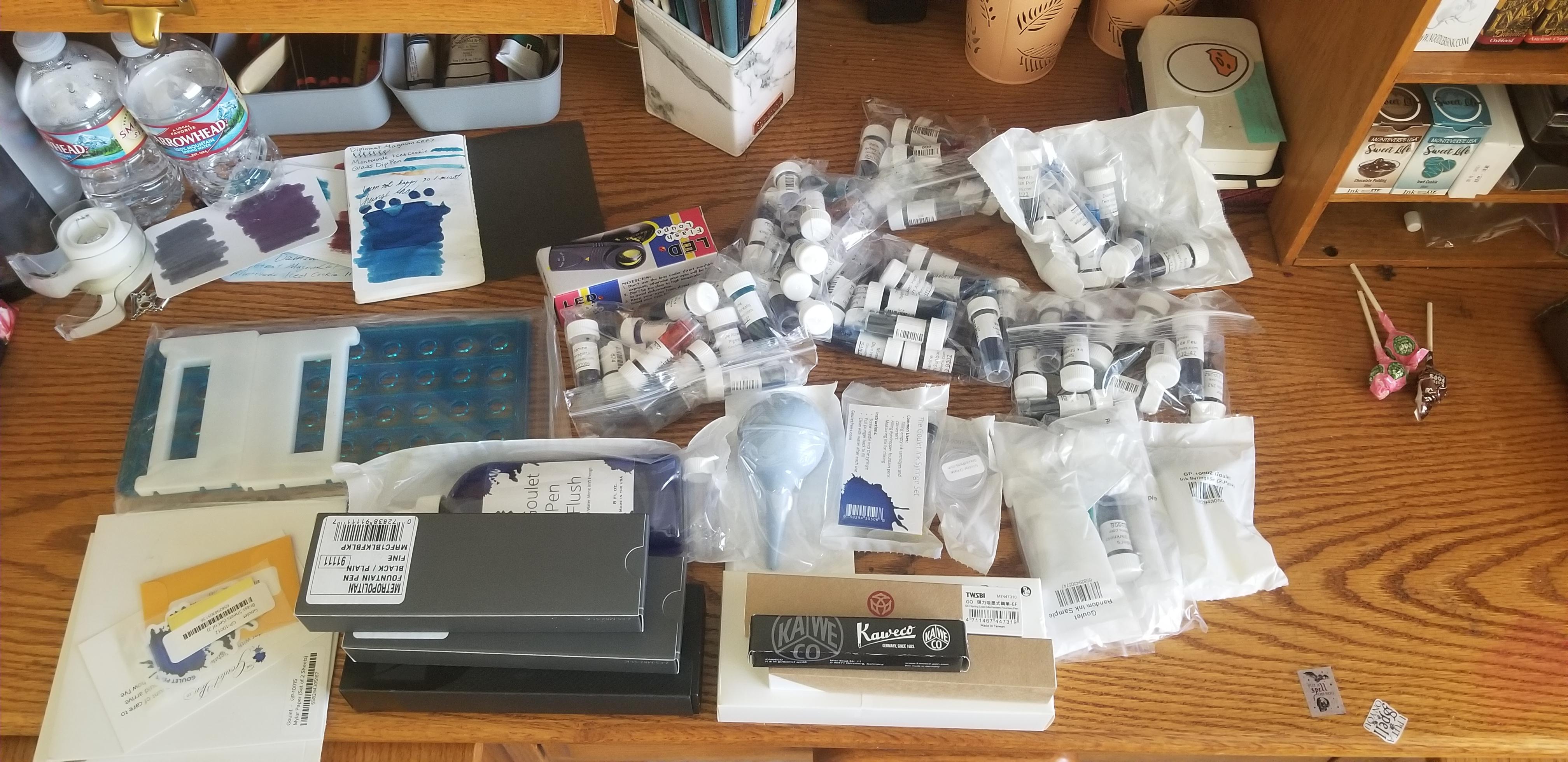Goulet Pen Company Happy Mail!! 78 ink samples and 7 new fountain pens