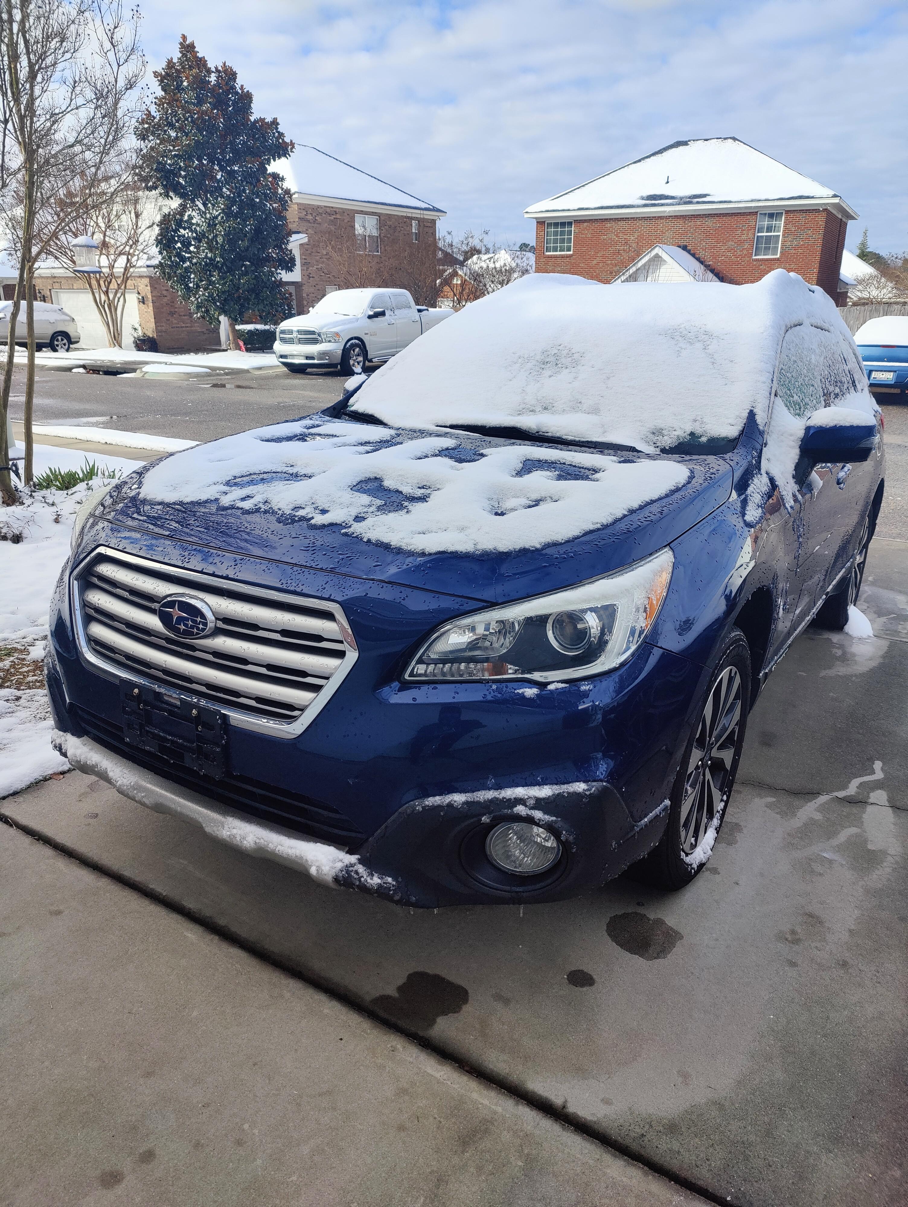 South Carolina finally got snow and my dear lady has finally been