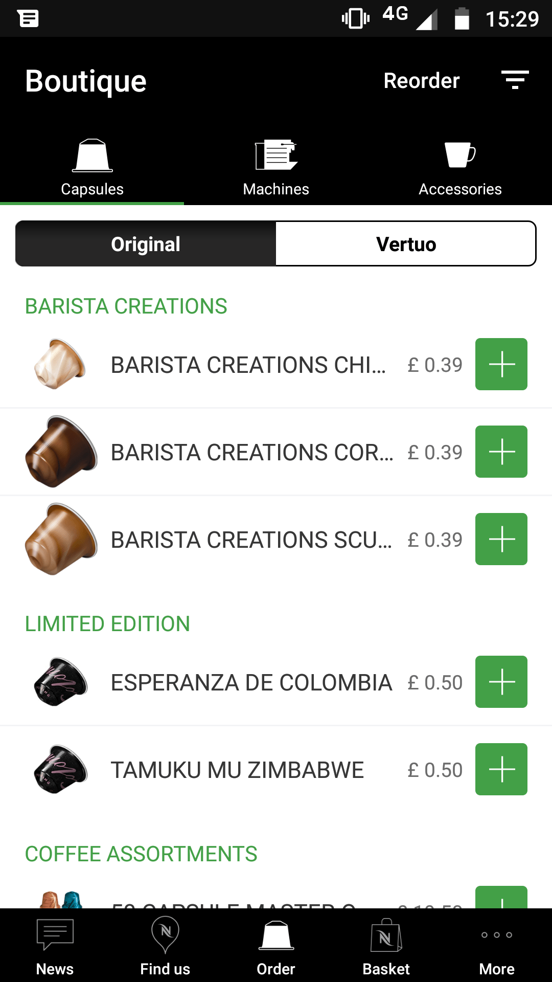 New original line LEs on the UK app and website! r/nespresso