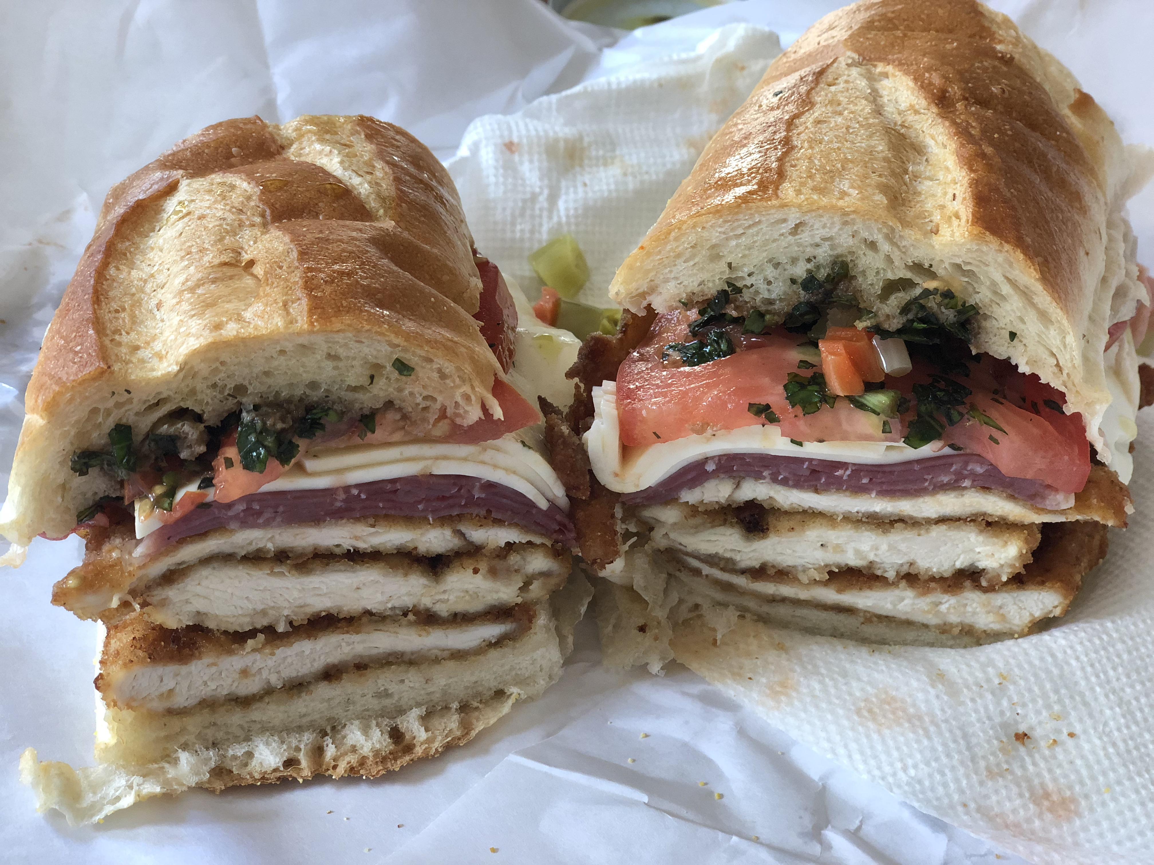 The “Dennis” chicken cutlet, prosciutto, fresh mozzarella, tomatoes