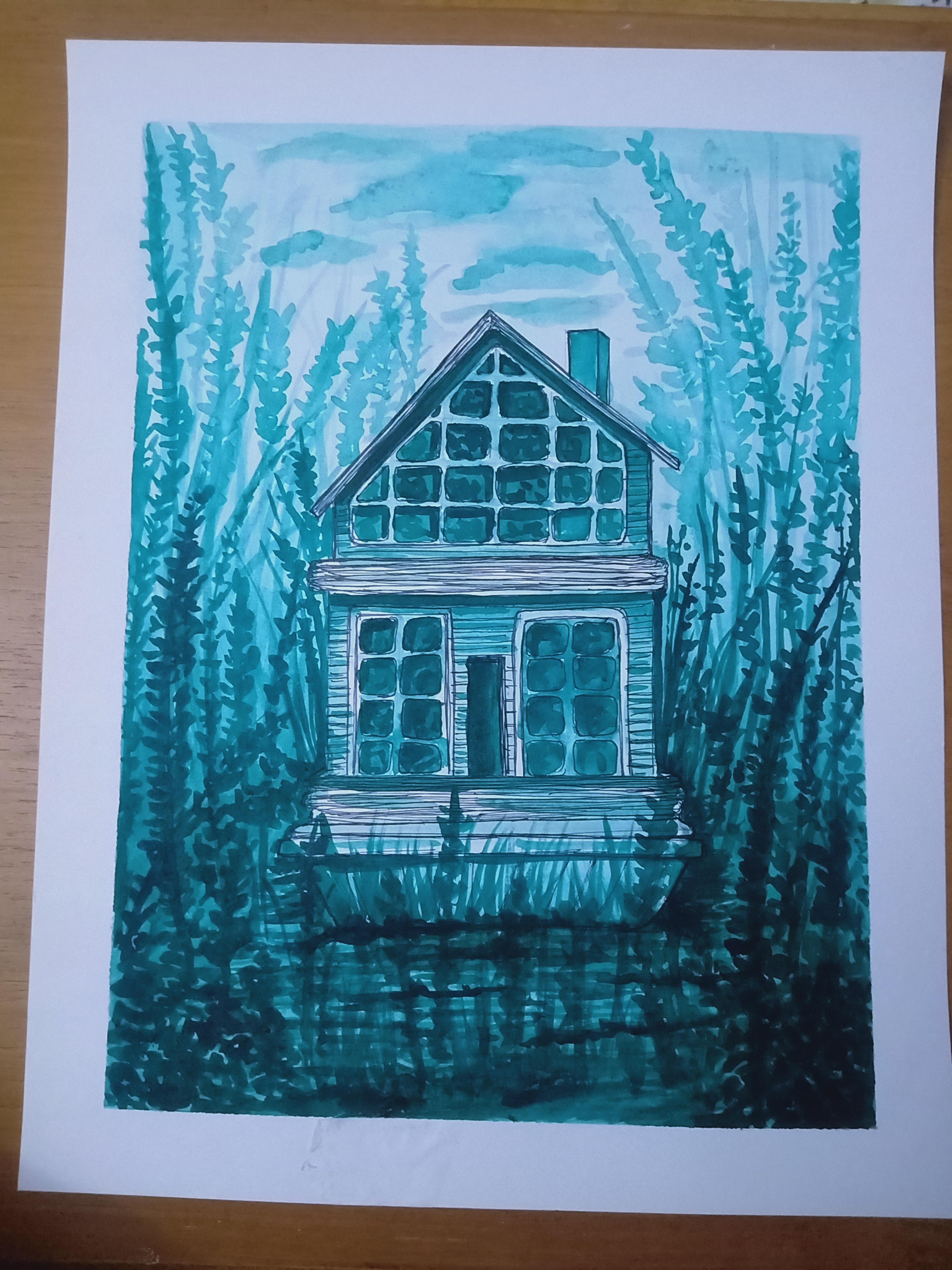 It's a monochromatic painting r/Watercolor