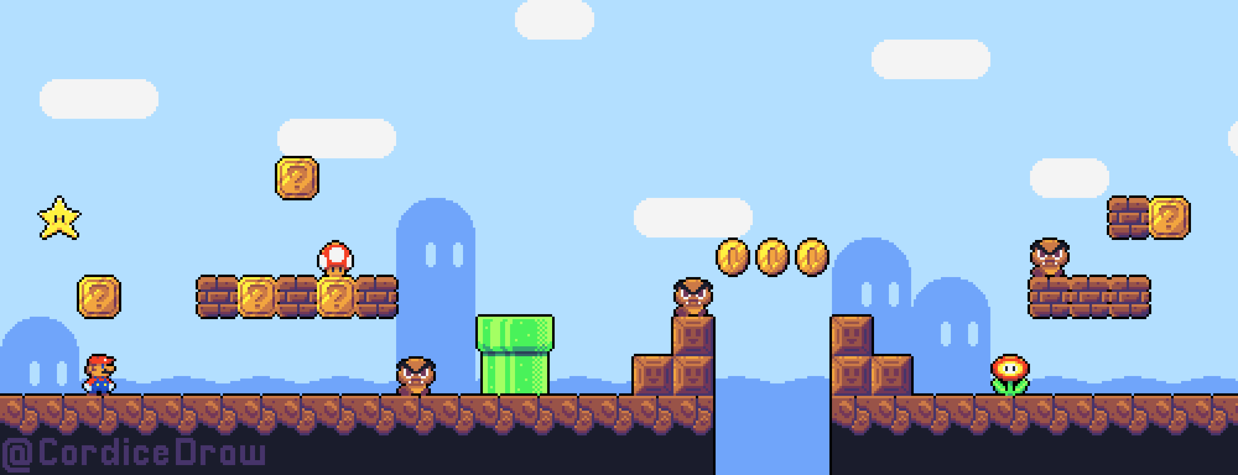 I decided to remake Super Mario Bros with a 32 bit palette, here's a
