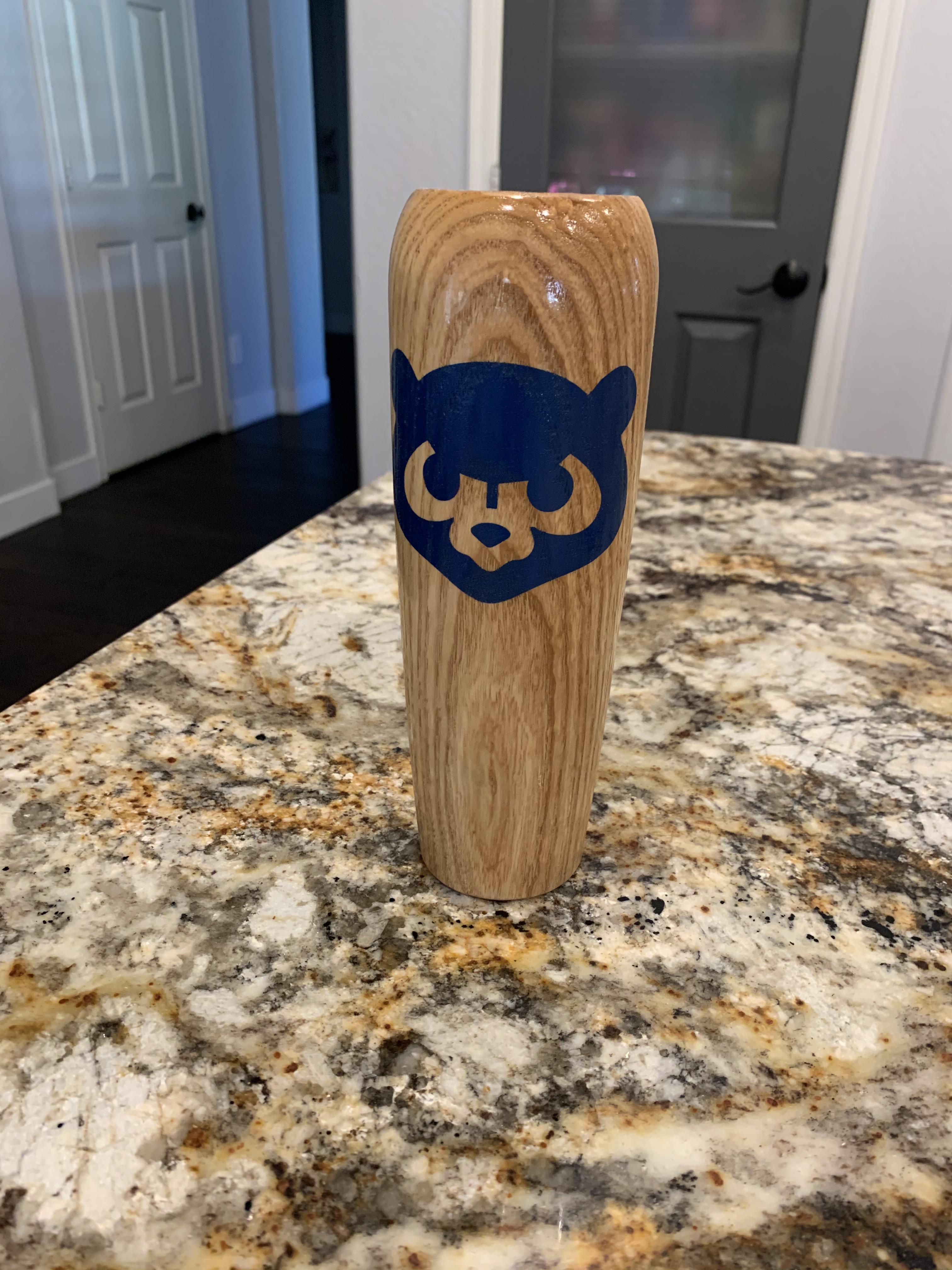 Made a baseball bat beer mug. r/turning