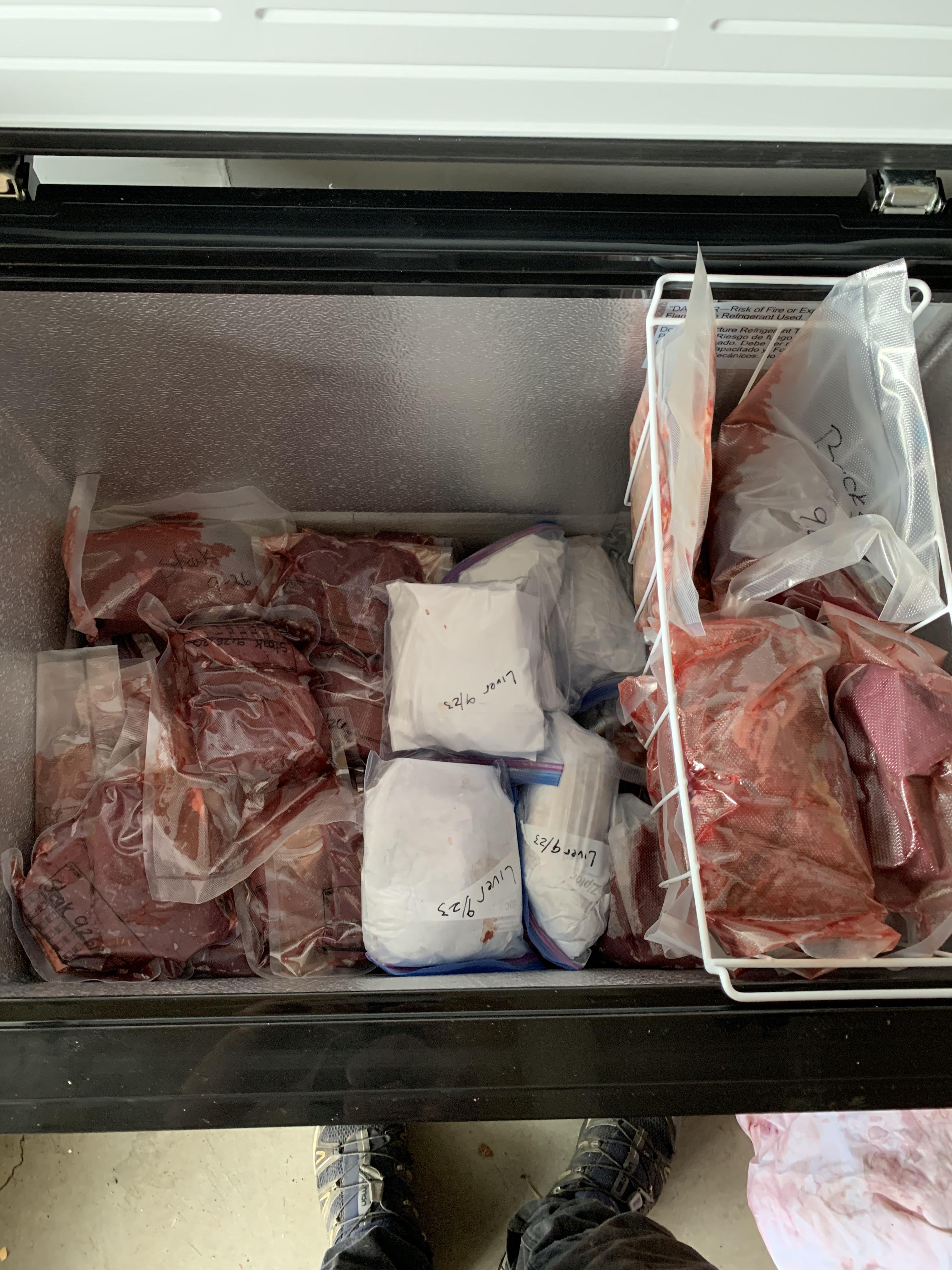 Meat in the freezer. All processed and ready for the grill/smoker. r