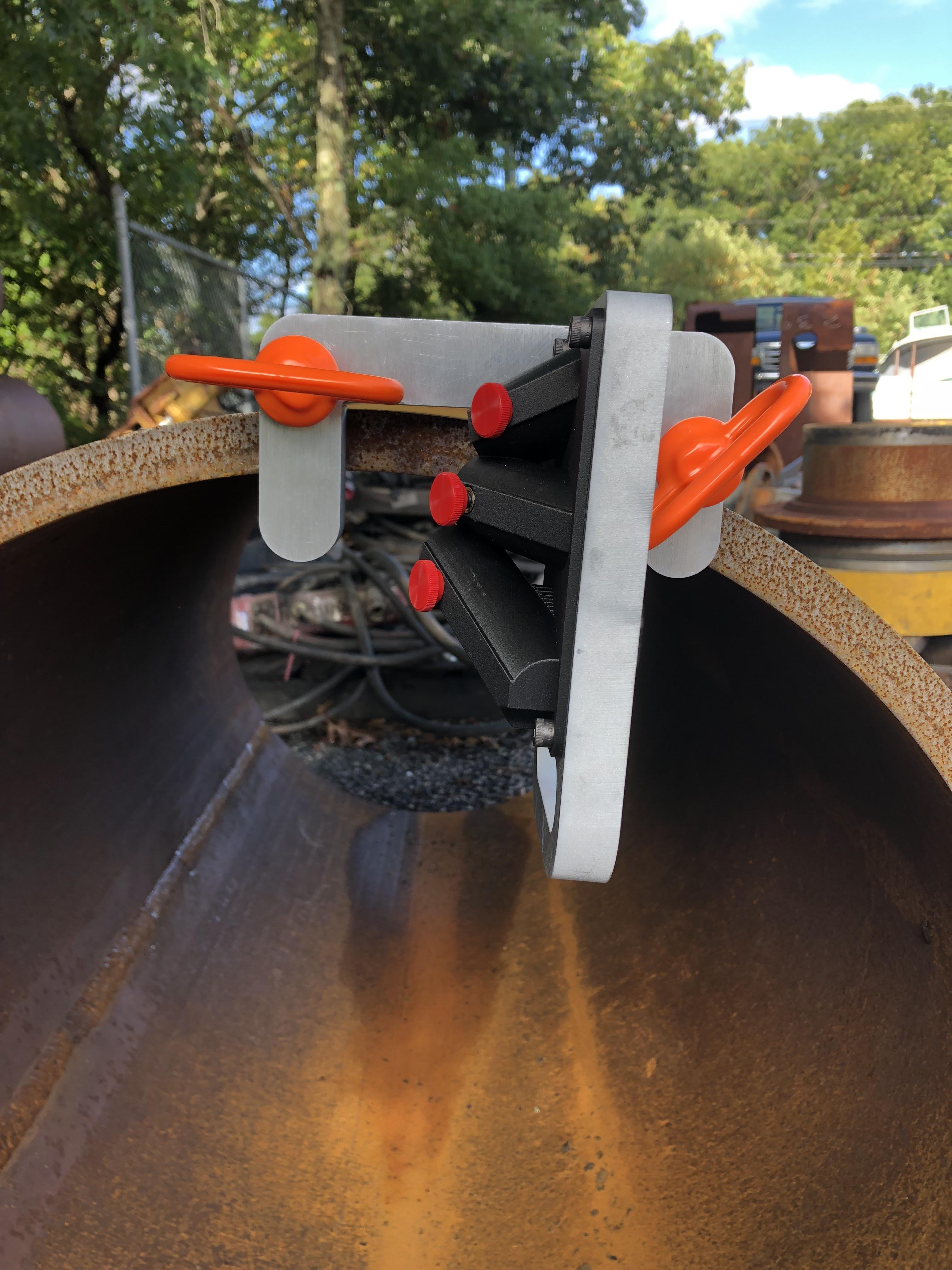 A 3D printed welding jig we made for a local fabrication company. (The