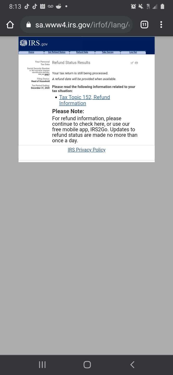 OMG. Does this mean my refund was looked at?! It's been such a long