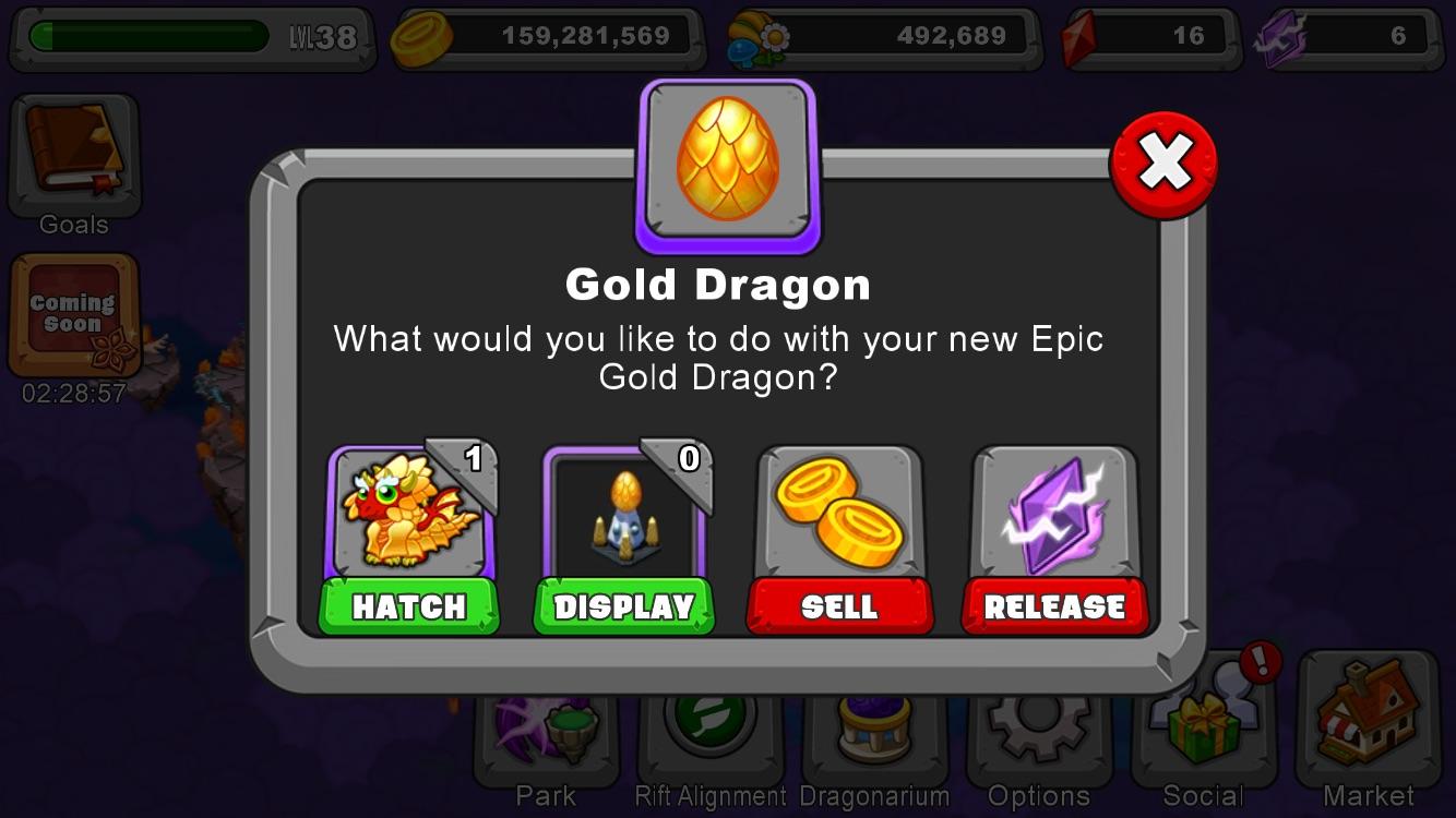 Rift breeding currently, ive breed (3) treasure dragons, 2 gold/1