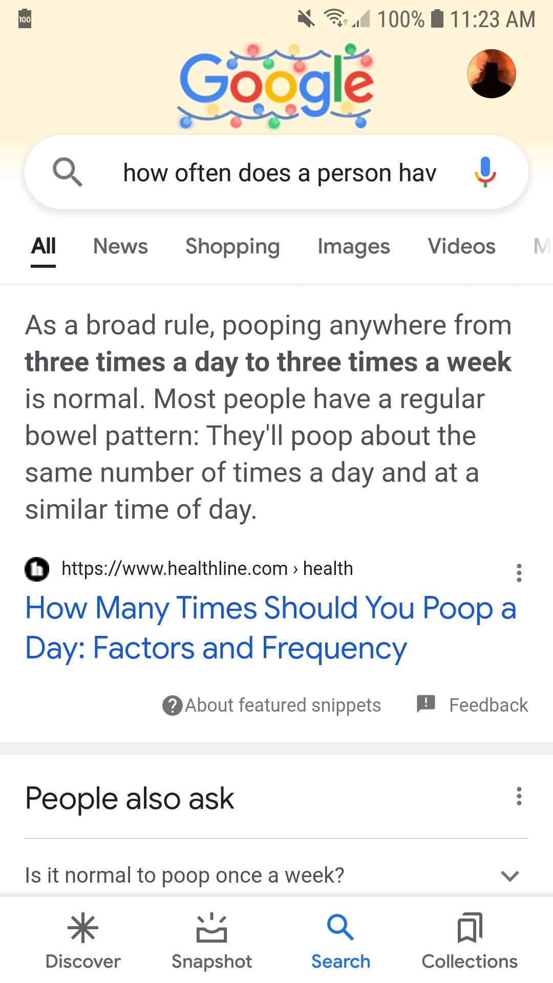 HolUp literally: Only pooping 3x/week is normal. Imagine only pooping once every two days, then