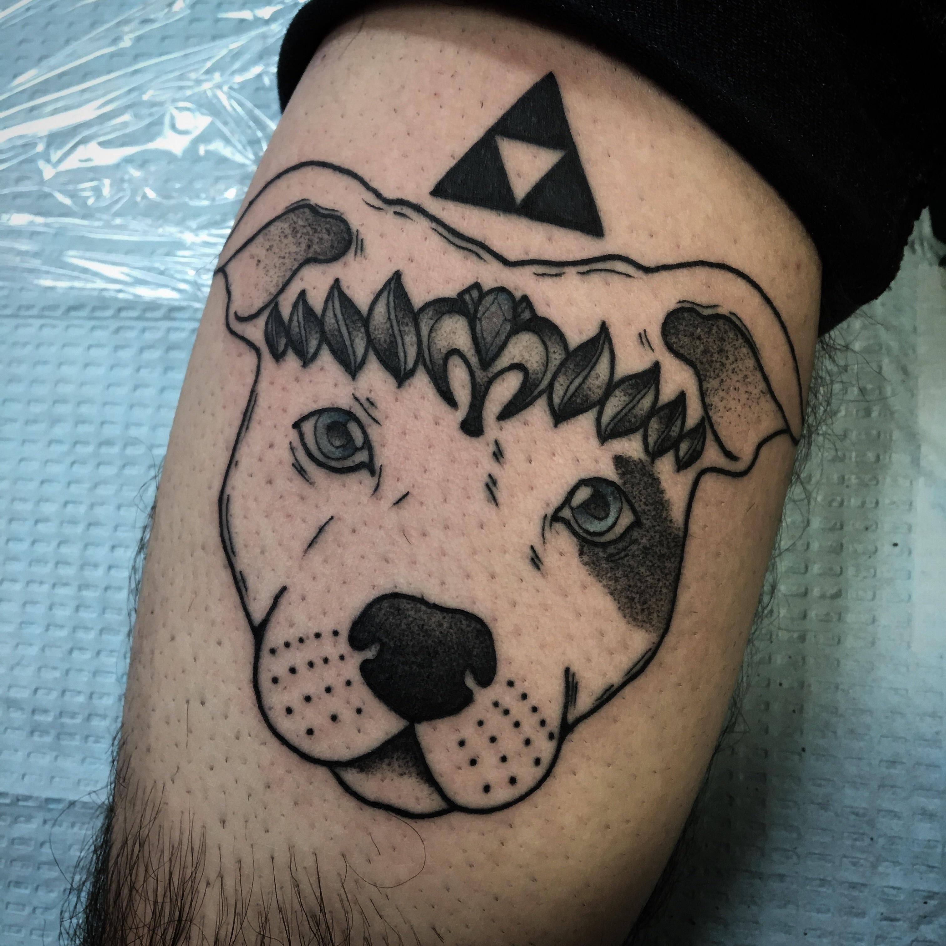 My dog's name is Zelda, so I got this piece of her done today r