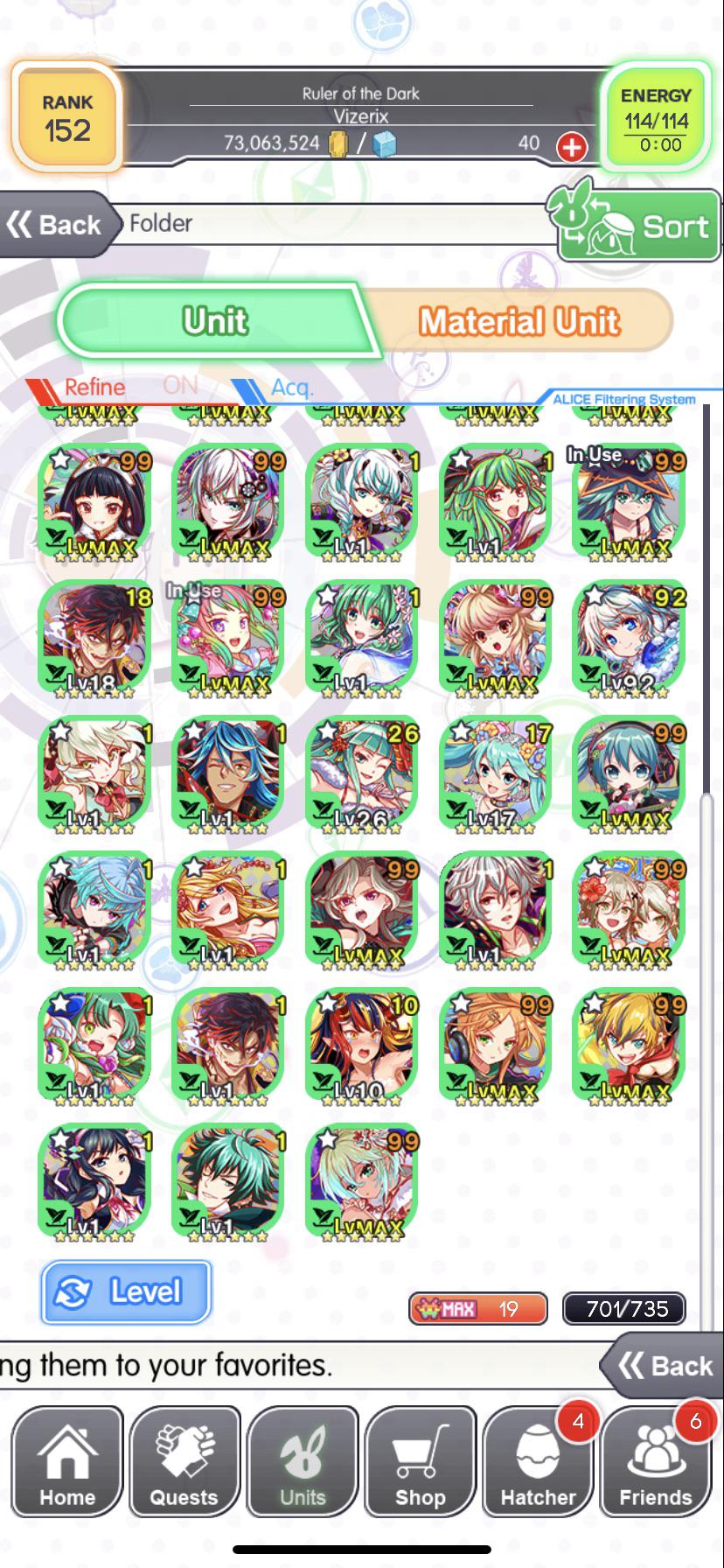 Here is my other greens. Not sure who to make a team up of. r/crash_fever