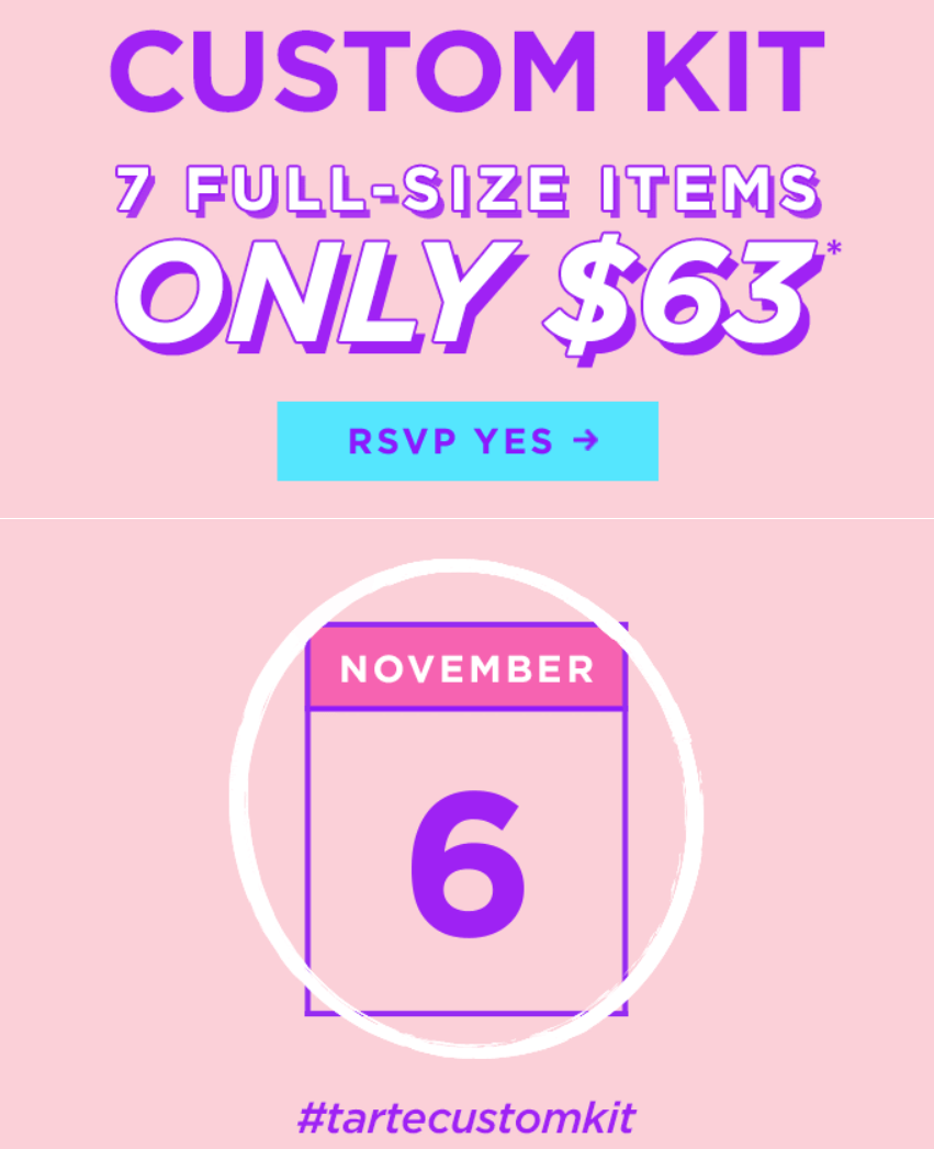 Tarte Custom Kit 11/6/2019 7 full sized items for 63 MUAontheCheap