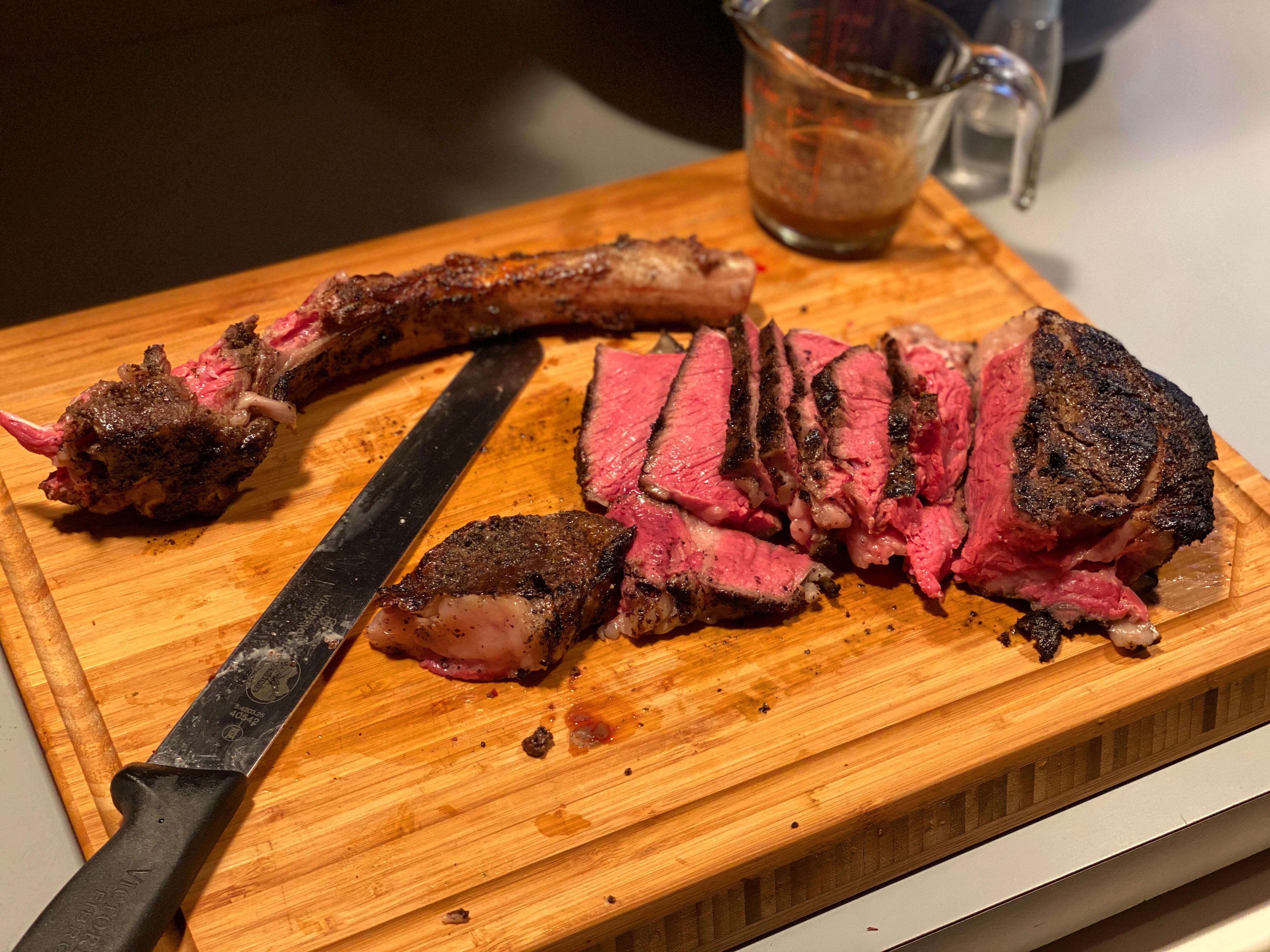 3lb tomahawk ribeye, 132° for 3 hours. r/sousvide