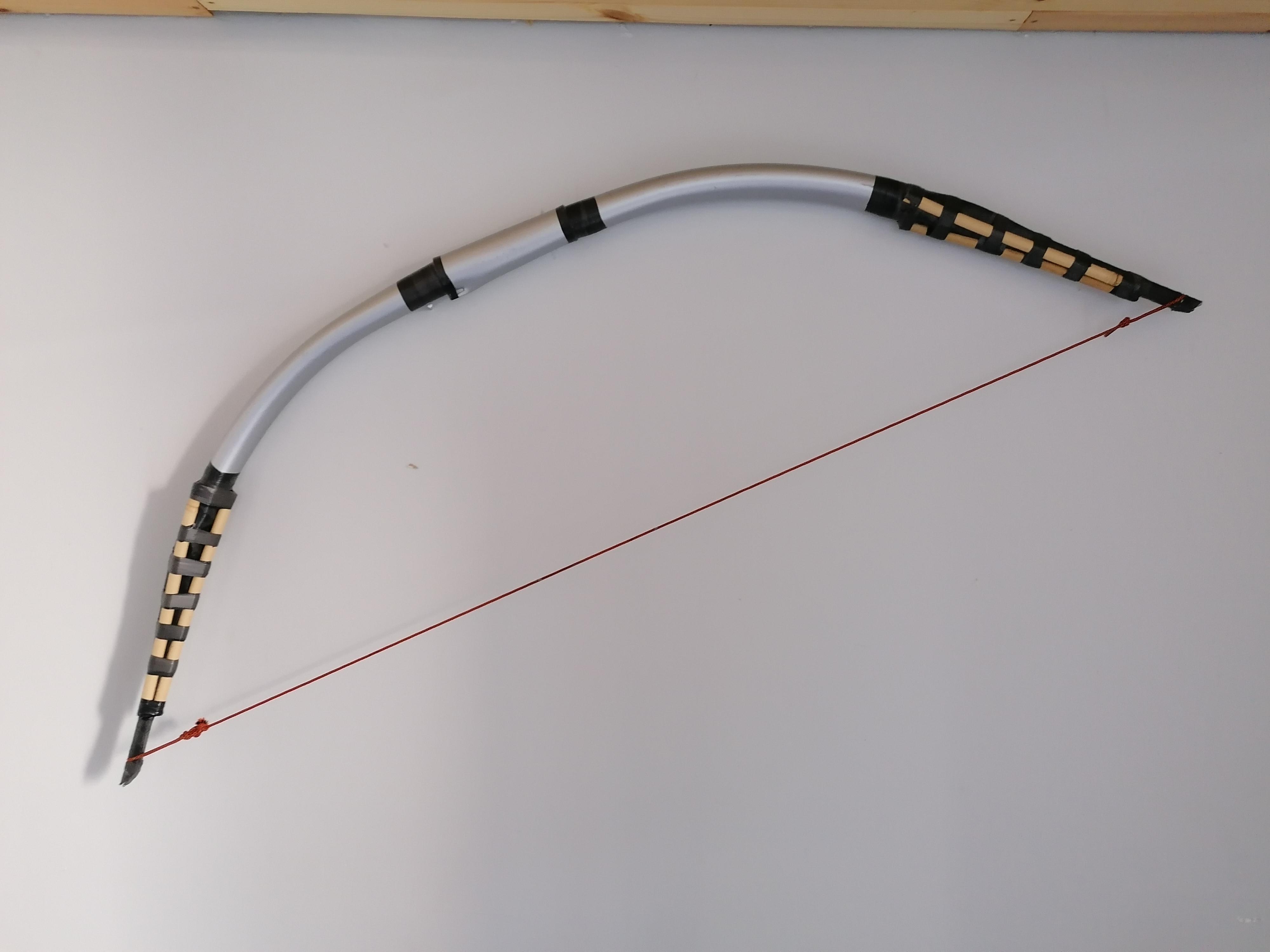 Homemade PVC bow draw feels powerful with added bamboo under the nocks