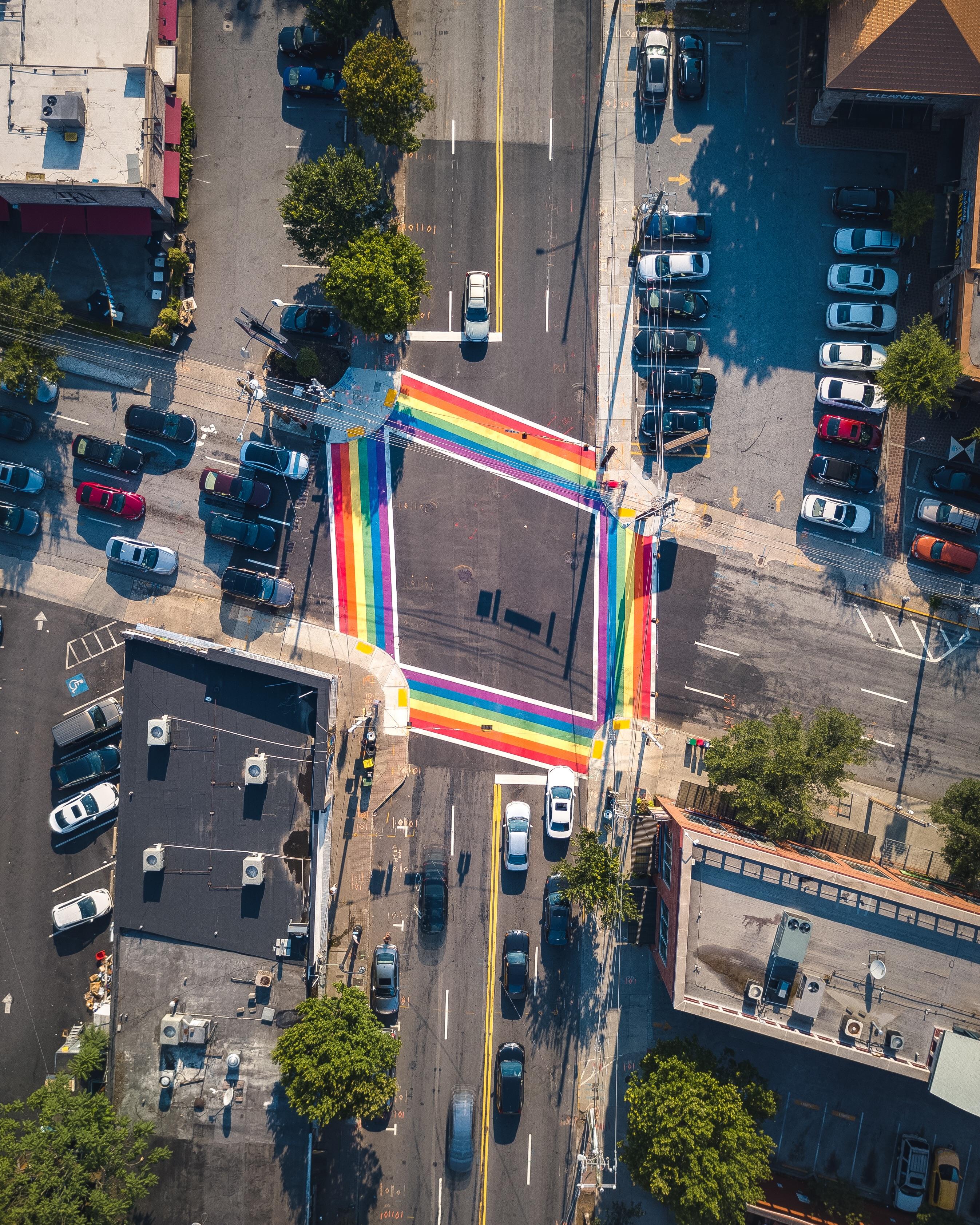Collection 97+ Pictures Rainbow Crosswalk (atlanta) Photos Stunning