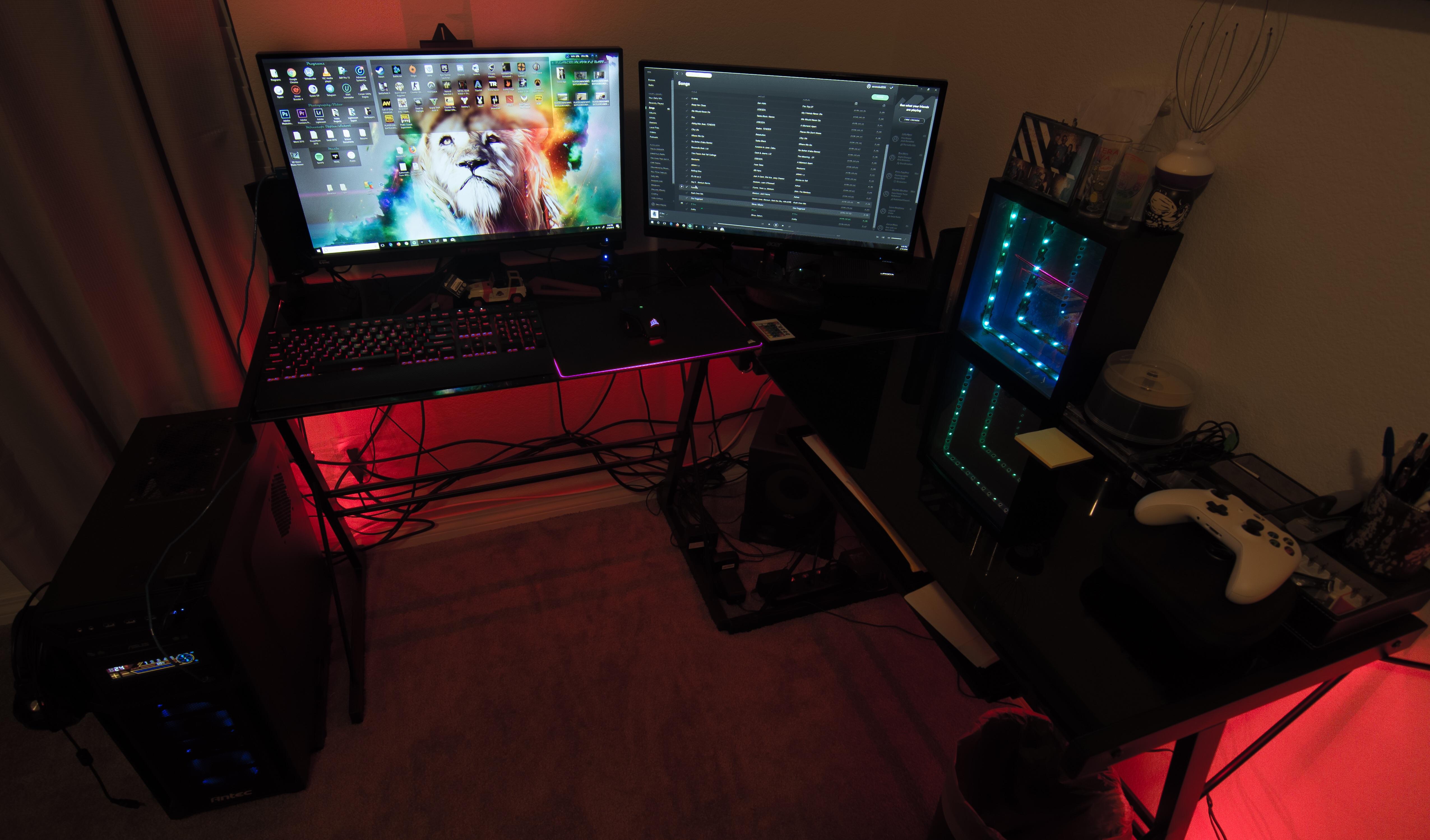 Cable management tips for a glass desk? r/pcmasterrace