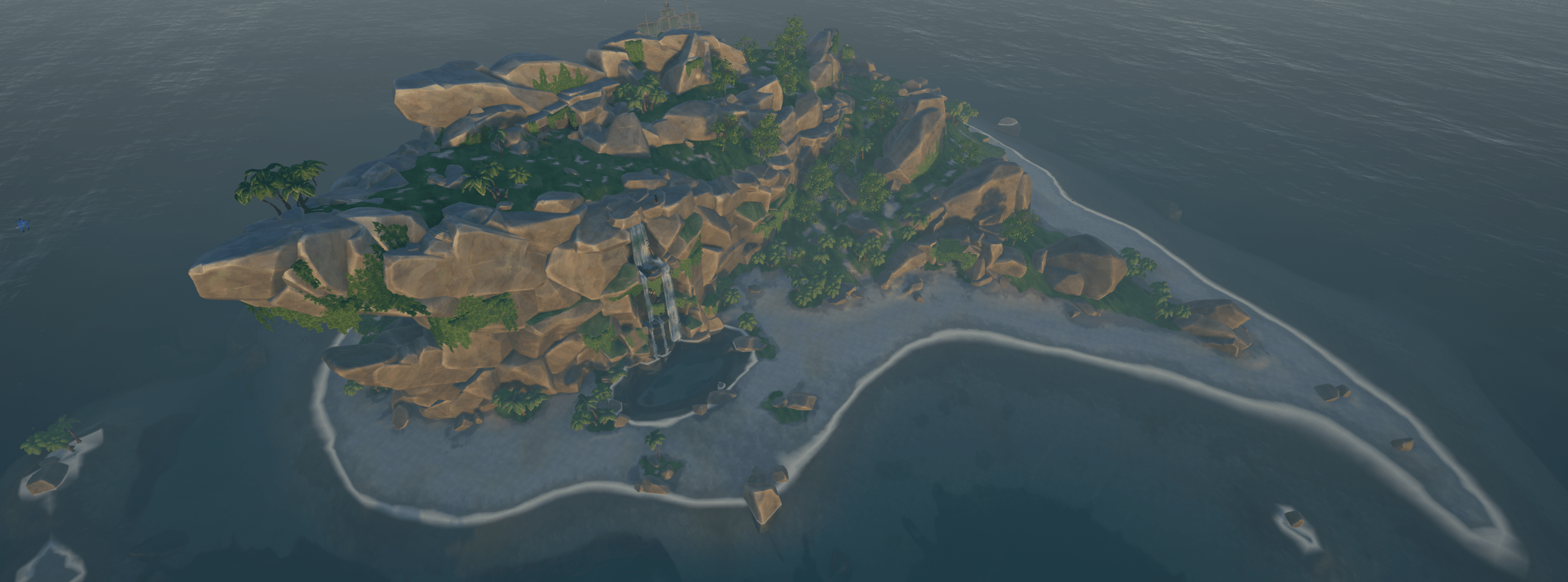 Arial view of "Devil's Ridge" r/Seaofthieves