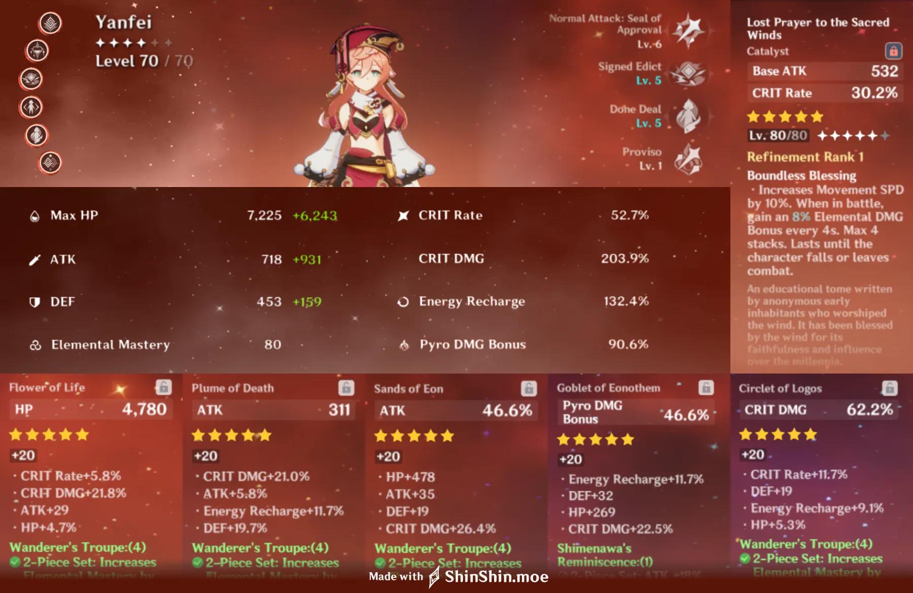 is my yanfei good enough and should i just depend on my future upgrades